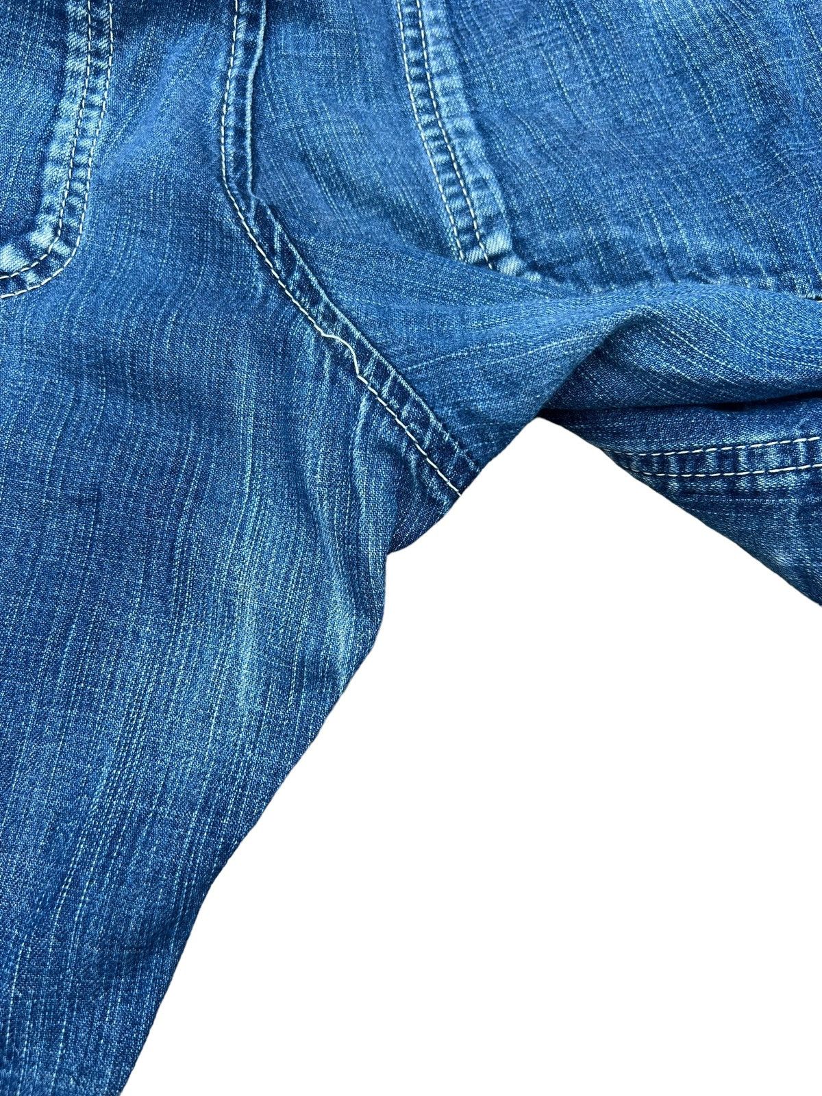 Comme des Garcons Homme Vintage CDGH Distress Fade Blue Denim Military Work Pant Size US 29 - 19 Thumbnail