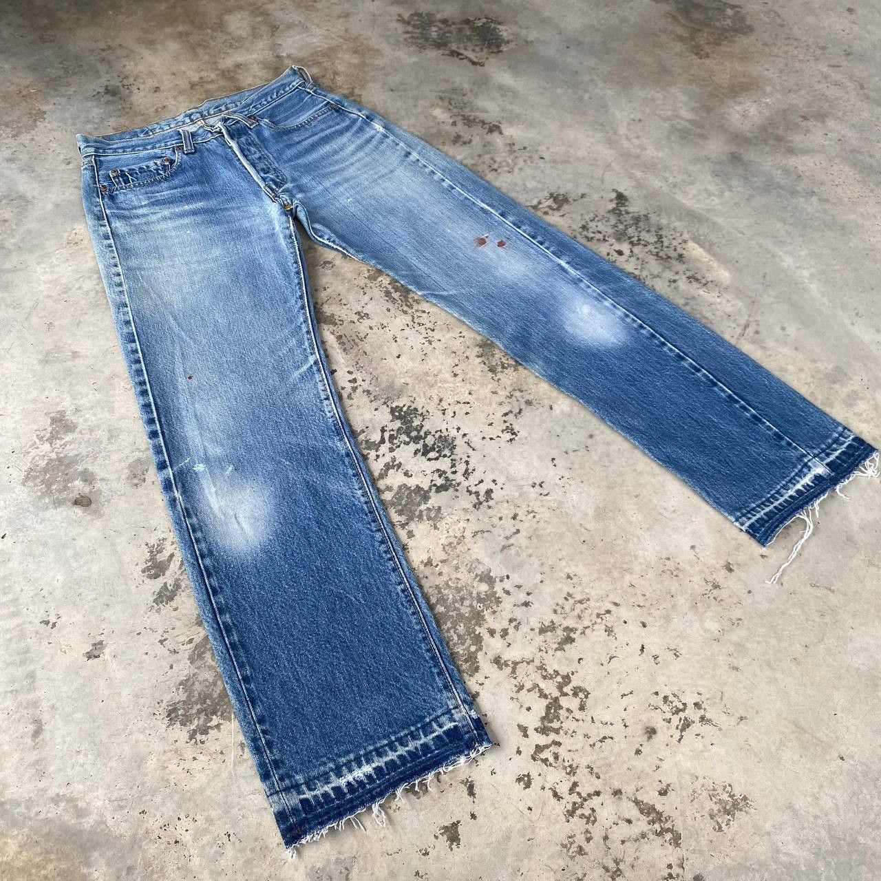 Levi's Vintage Clothing Rare 1970s Levi’s 501 Redline Selvedge Release Hem Button 6 Size US 28 / EU 44 - 6 Thumbnail