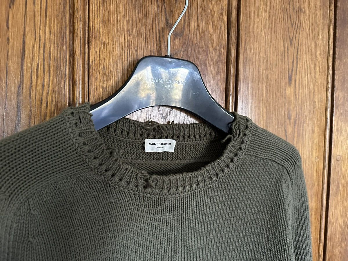 Saint Laurent Paris $990 Saint Laurent Green destroyed knit sweater Size US M / EU 48-50 / 2 - 15 Thumbnail