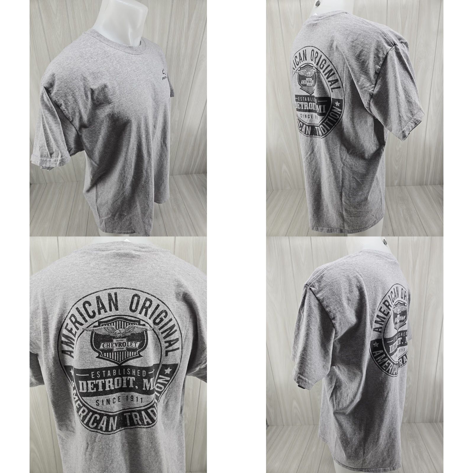 Gildan Chevy Racing Men's Graphic Tshirt Tee XL Gray Crew Neck Chevrolet Detroit Auto T-Shirt Size US XL / EU 56 / 4 - 8 Thumbnail
