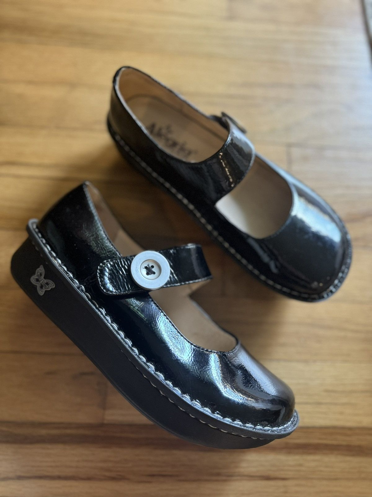 Other Womens Alegria Black Paloma Leather Mary Jane Shoes US 9 Size US 9 / IT 39 - 3 Thumbnail