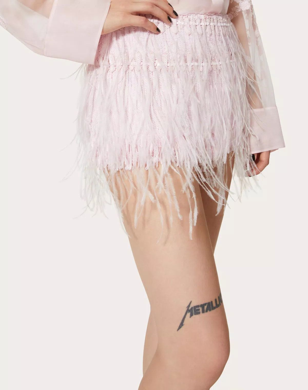 Valentino o1s1wg110625 Embroidered Organza Mini Skirt in White Size 28" / US 6 / IT 42 - 6 Thumbnail
