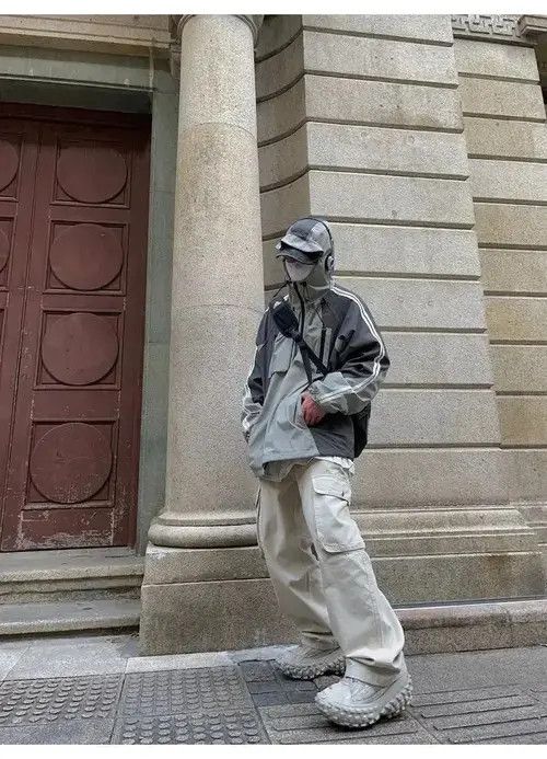 Japanese Brand Cargo Pants Black- Korean Streetwear Style Pants Size US 32 / EU 48 - 2 Thumbnail