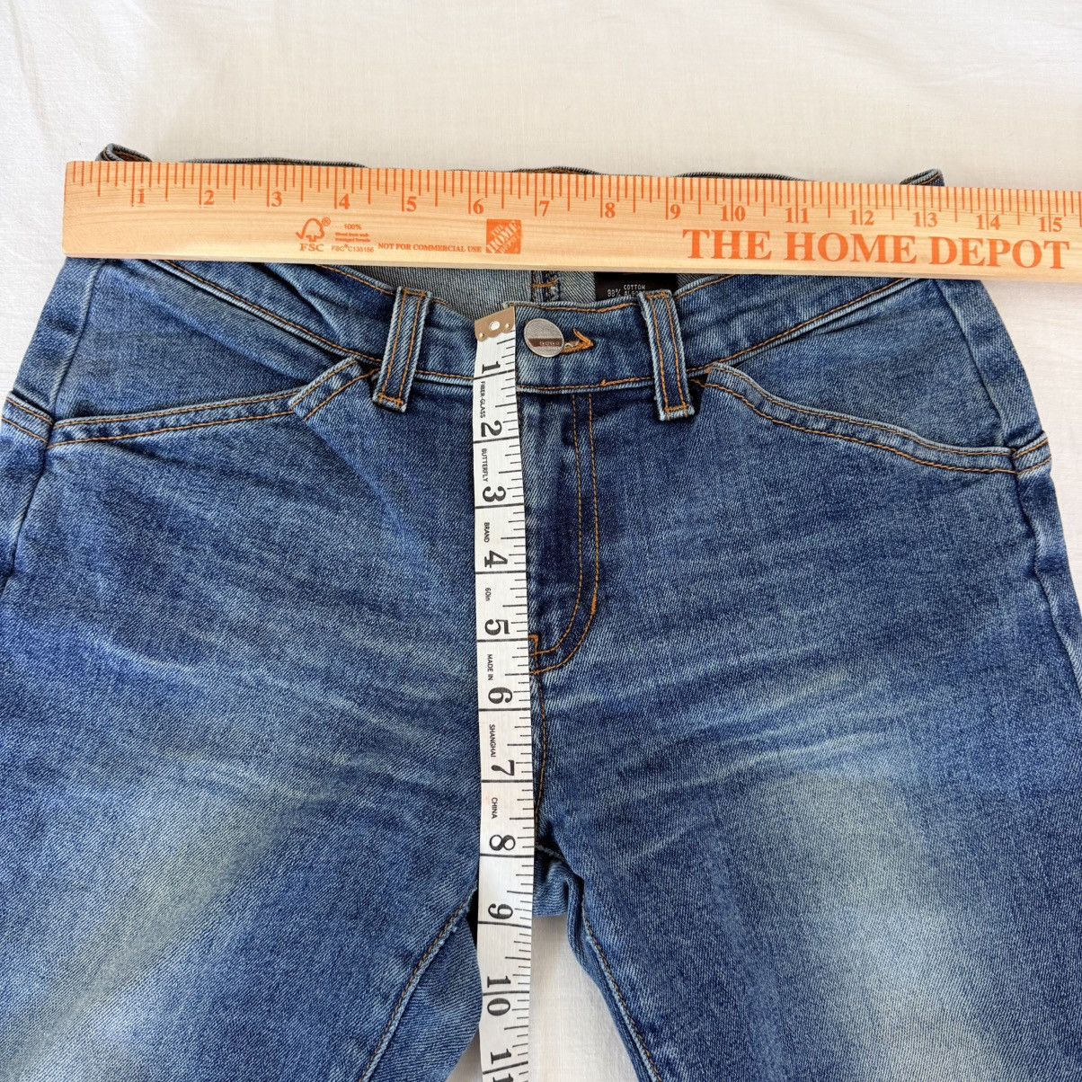 Bebe Bebe Y2K Low Rise Faux Leather Fringe Bootcut Jeans 27 Size 27" / US 4 / IT 40 - 12 Thumbnail
