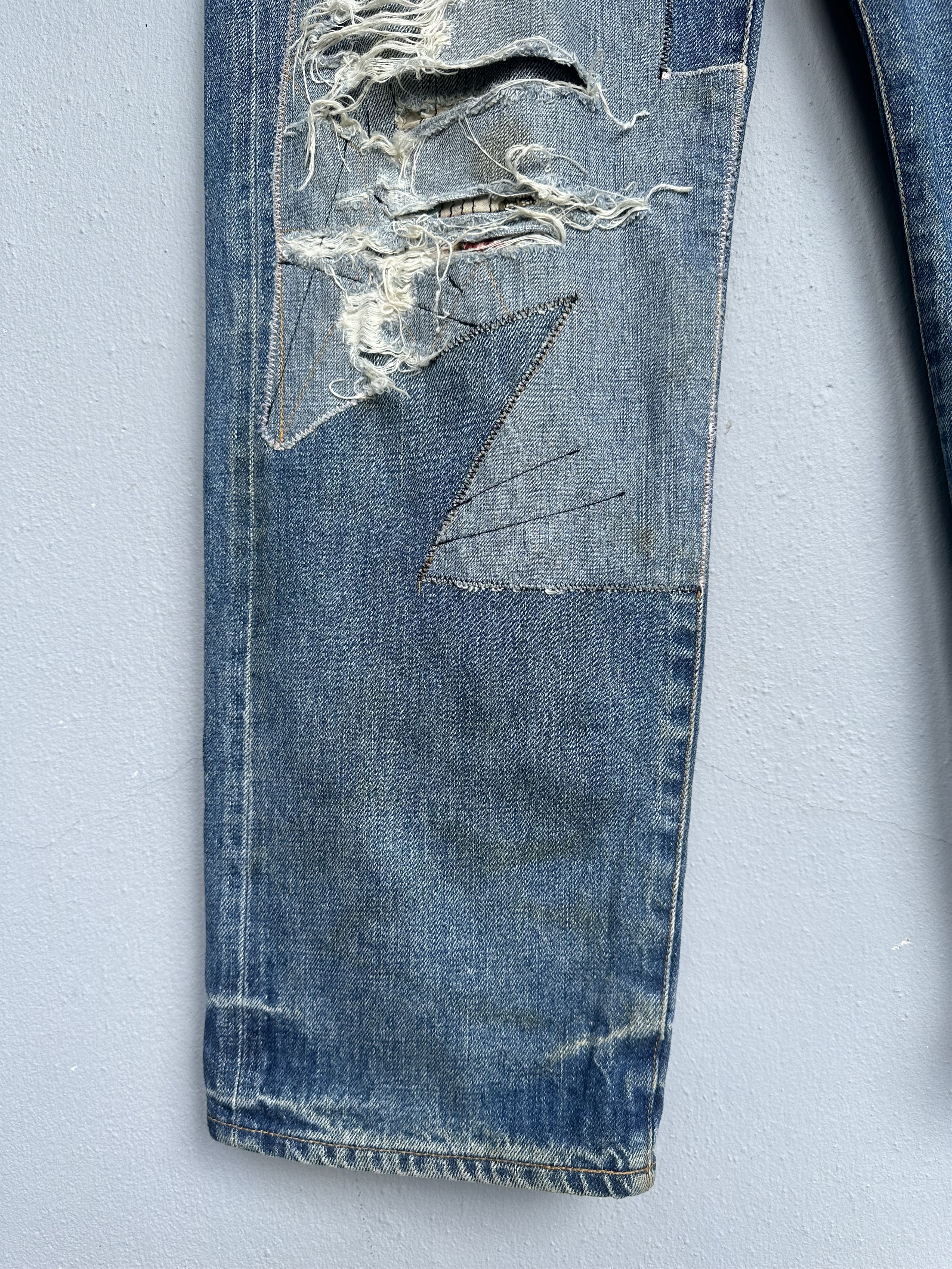 Sifury Japanese Brand Sifury Distressed Selvedge Patchwork Jeans Size US 31 - 7 Thumbnail
