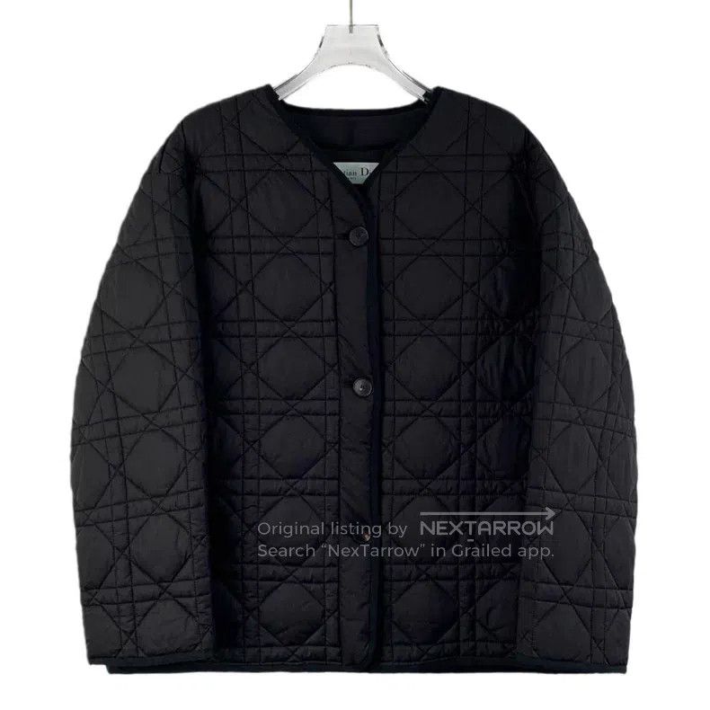 Dior Black logo rattan plaid long-sleeved cotton jacket