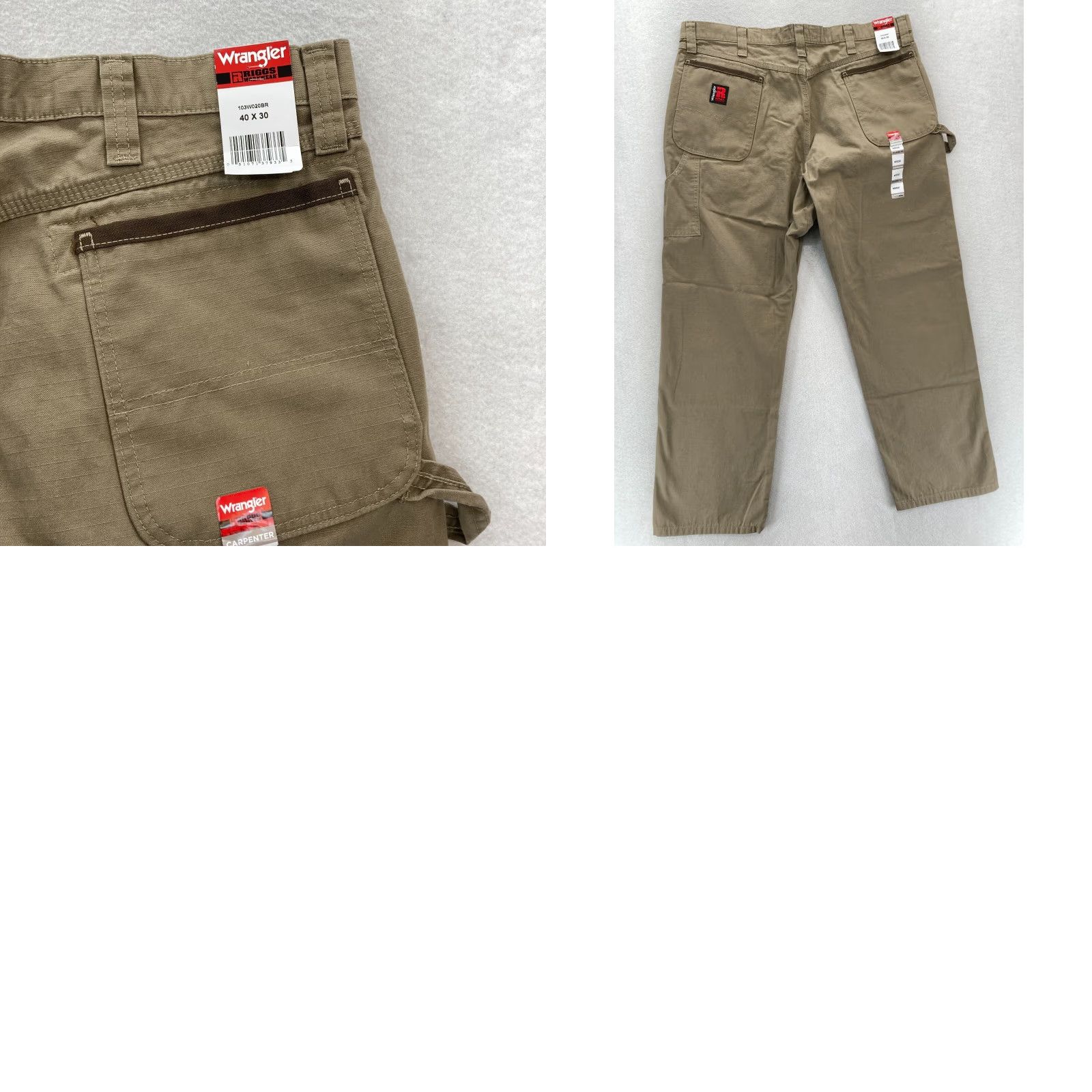 Wrangler Wrangler Riggs Workwear Carpenter Pants Mens 40x30 Brown Ripstop Straight Leg Size US 40 / EU 56 - 9 Thumbnail