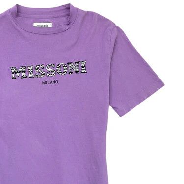 Missoni o1y0225 Logo Crewneck T-Shirt in Purple Size US XS / EU 42 / 0 - 2 Thumbnail