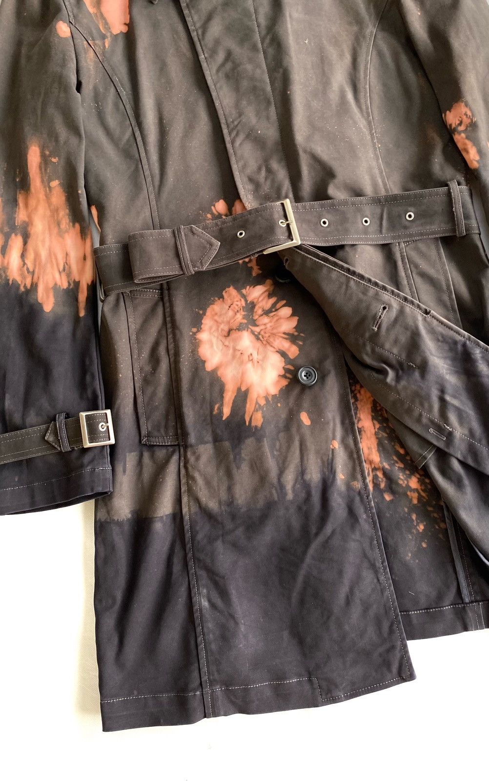 Japanese Brand Tornado Mart Bleach Wash Belted Trench Coat Size US M / EU 48-50 / 2 - 10 Thumbnail