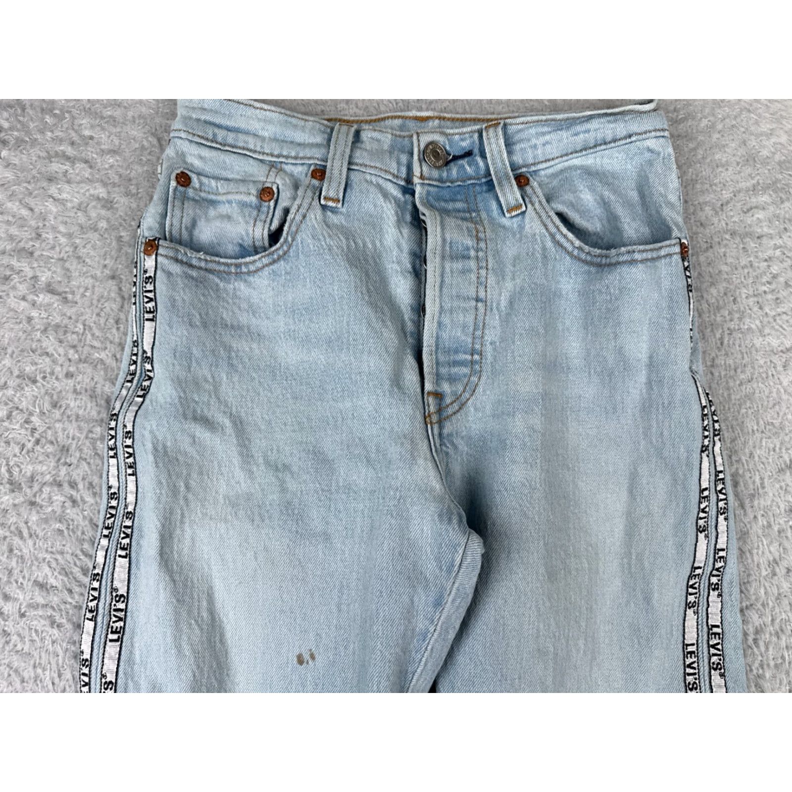 Levi's Levi's Jeans Womens 24 Blue Denim 501 Original Cropped Premium Big E 24x25 Size 42" / US 20 - 5 Thumbnail