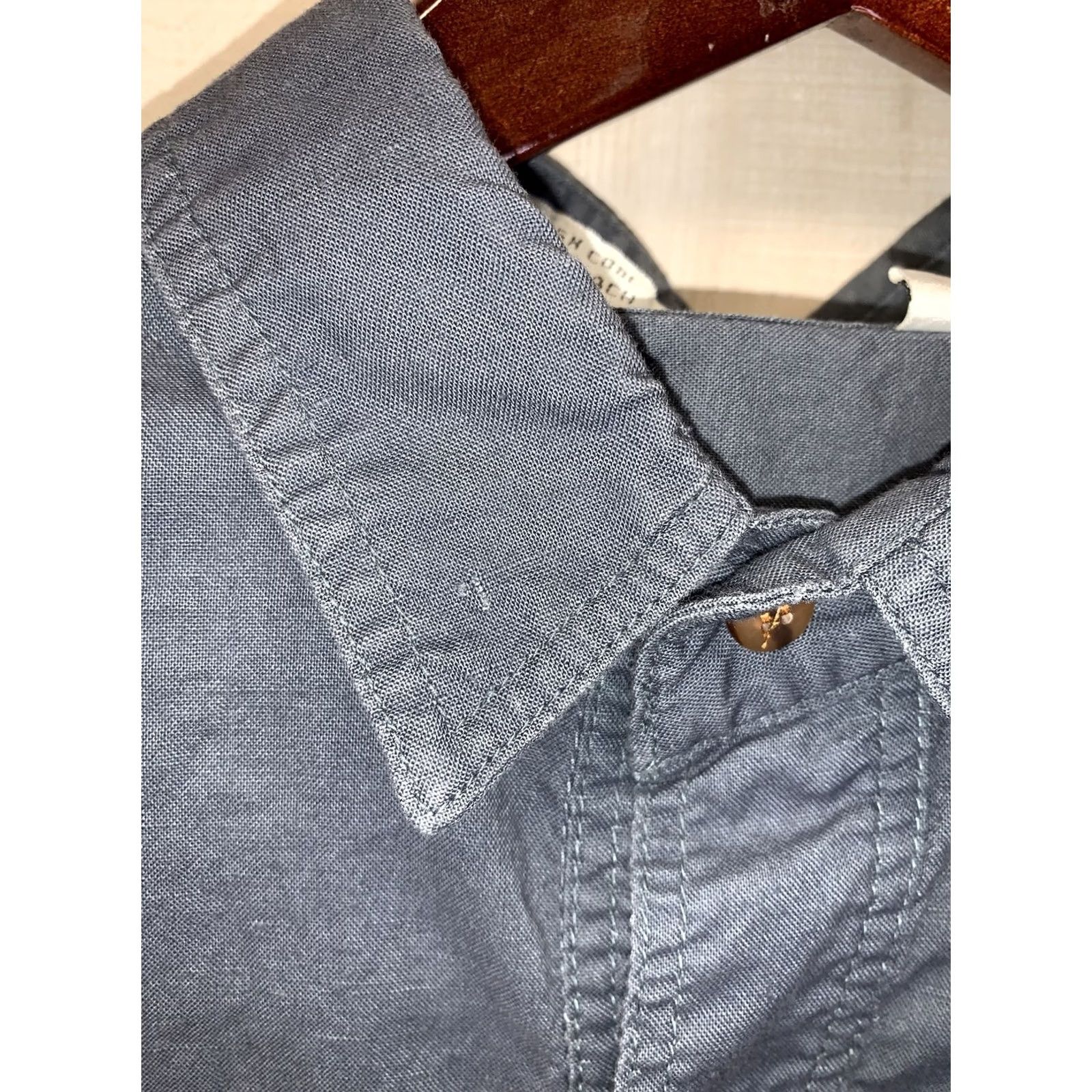 Vintage Vintage Gitano Environmental Patrol Mountain Division Mens Button Up Shirt XL Blue Cotton 1990s Size US XL / EU 56 / 4 - 7 Thumbnail