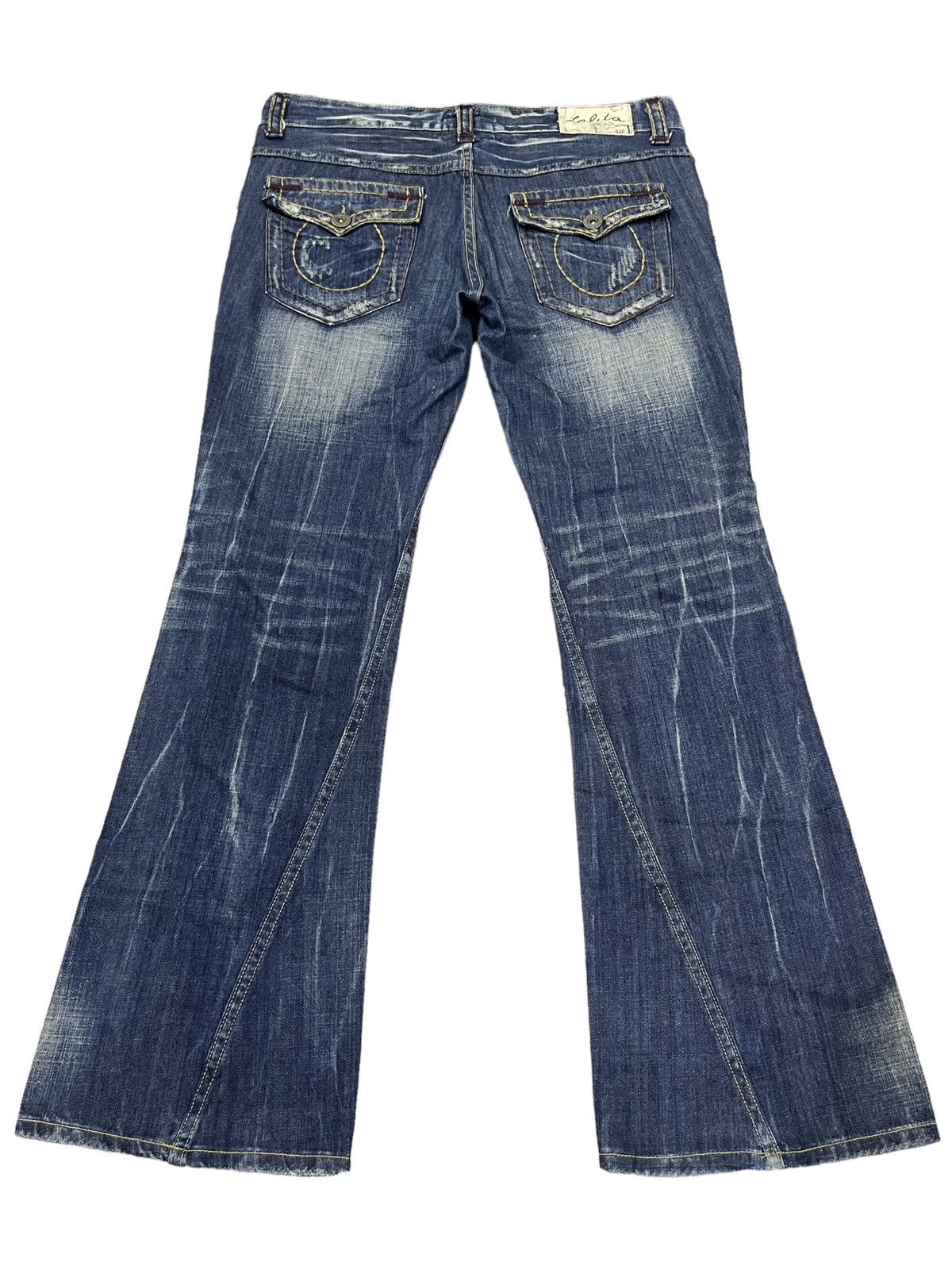 Designer 🔥 LOLITA YOSHITOMO NARA Exotic Vtg Denim Clawmark FLARE💥 Size US 35 - 3 Thumbnail