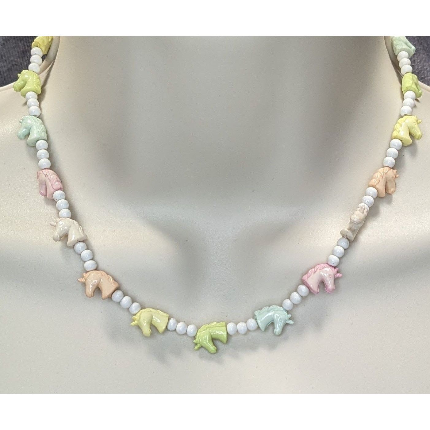 Other Pastel Unicorn Kidcore Beaded Necklace Size ONE SIZE - 1 Thumbnail