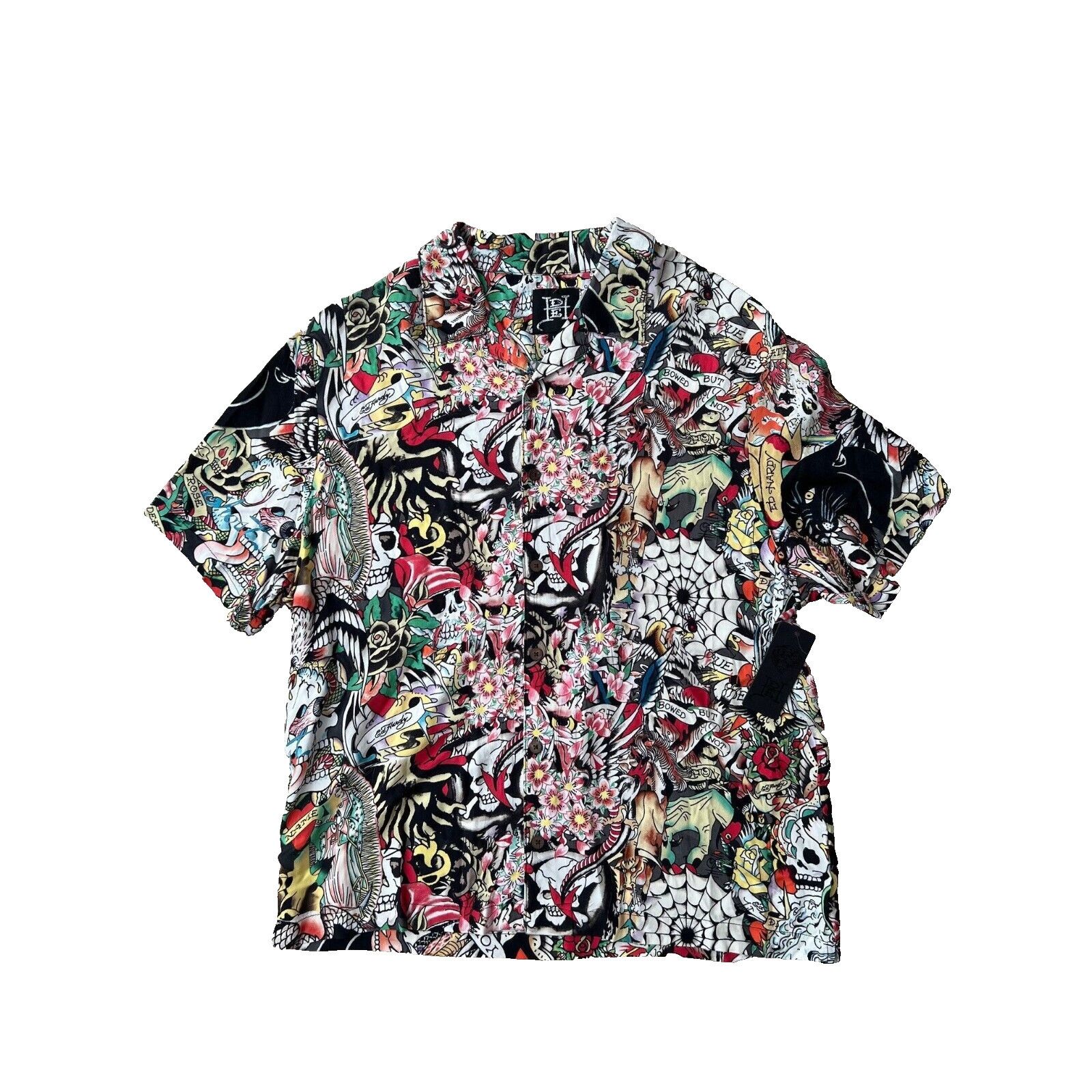 Ed Hardy Ed Hardy Tattoo Collage Camp Button Shirt ( S ) Size US S / EU 44-46 / 1 - 1 Thumbnail