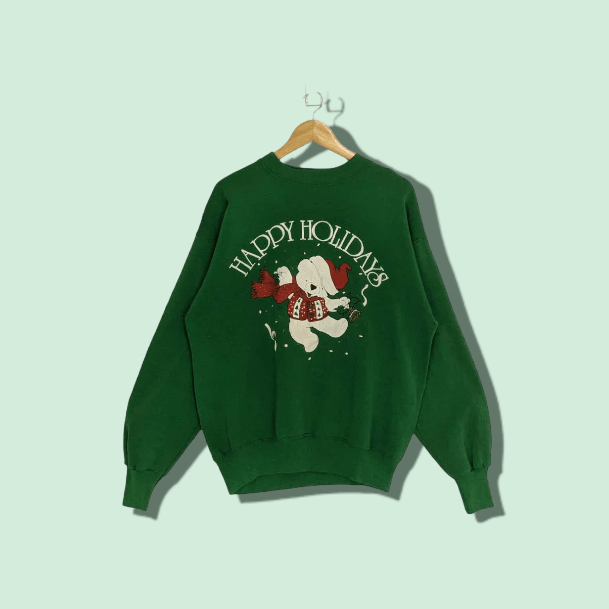 Vintage 80's HAPPY HOLIDAYS Christmas New Year Sweatshirt