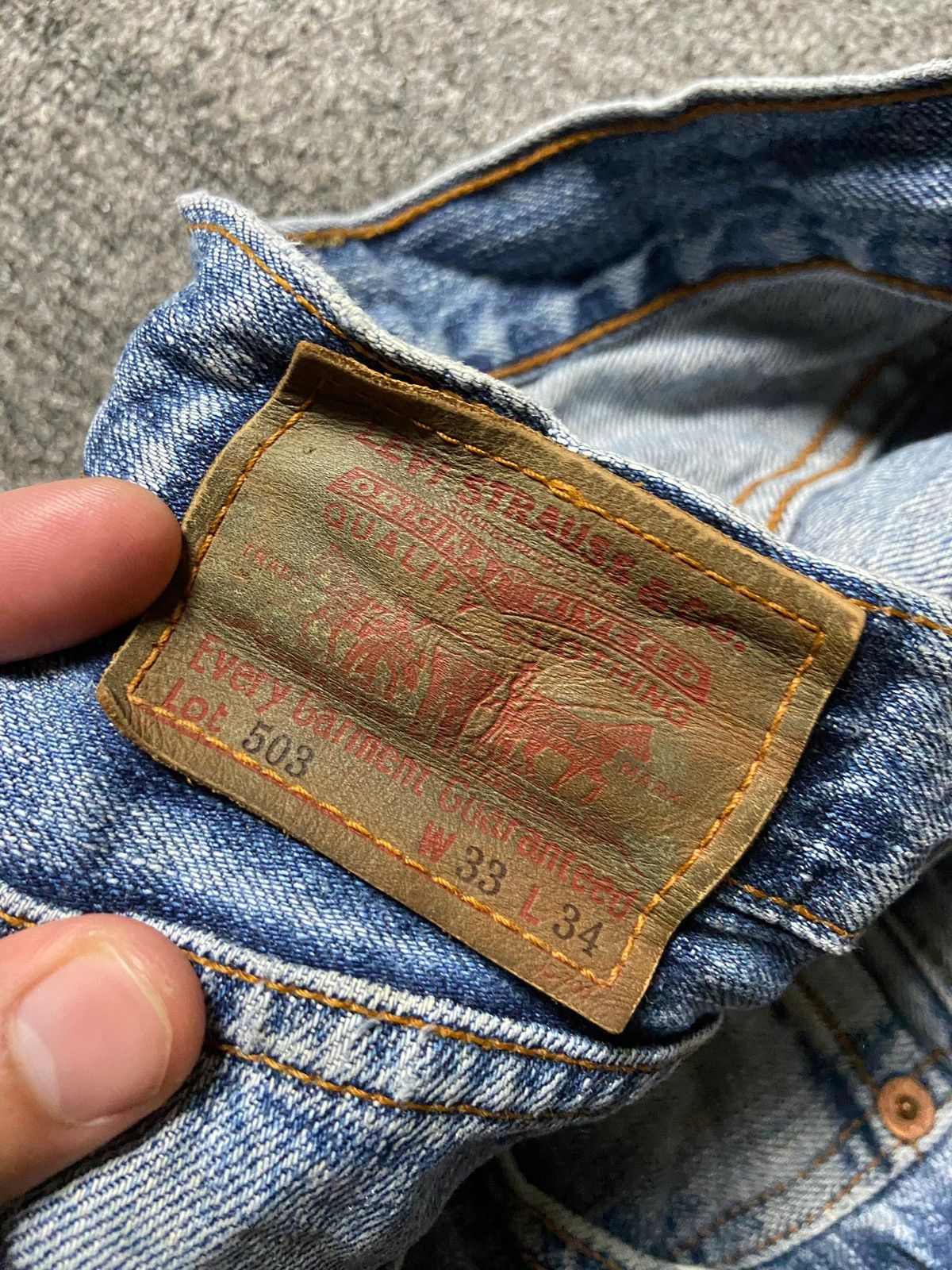 Levi's Levis Strauss Co. 503 Denim Jeans with Patches (164) Size US 32 / EU 48 - 3 Thumbnail