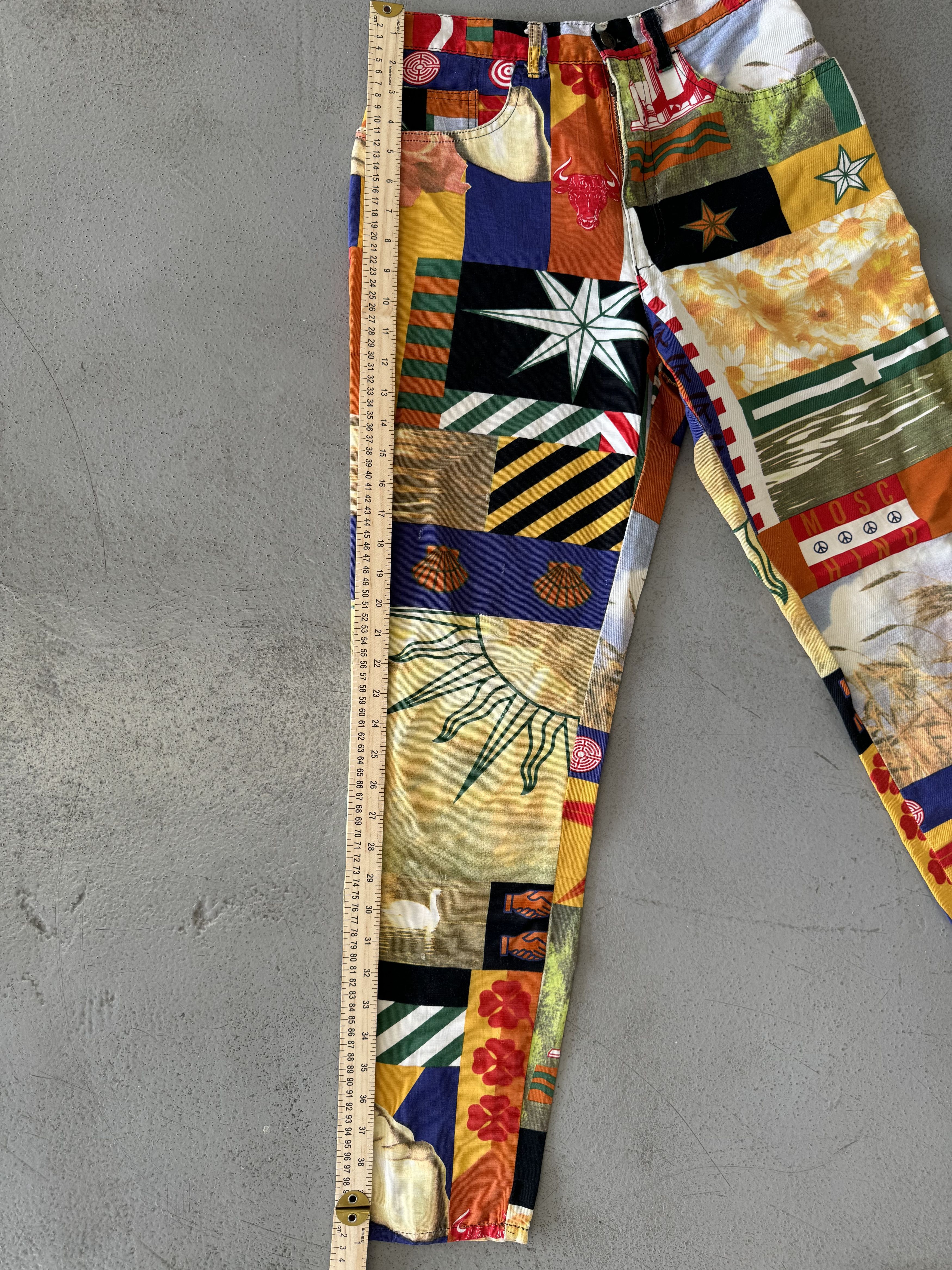 Moschino Sun And Stars Multicolored Printed Pants Size US 28 / EU 44 - 4 Thumbnail