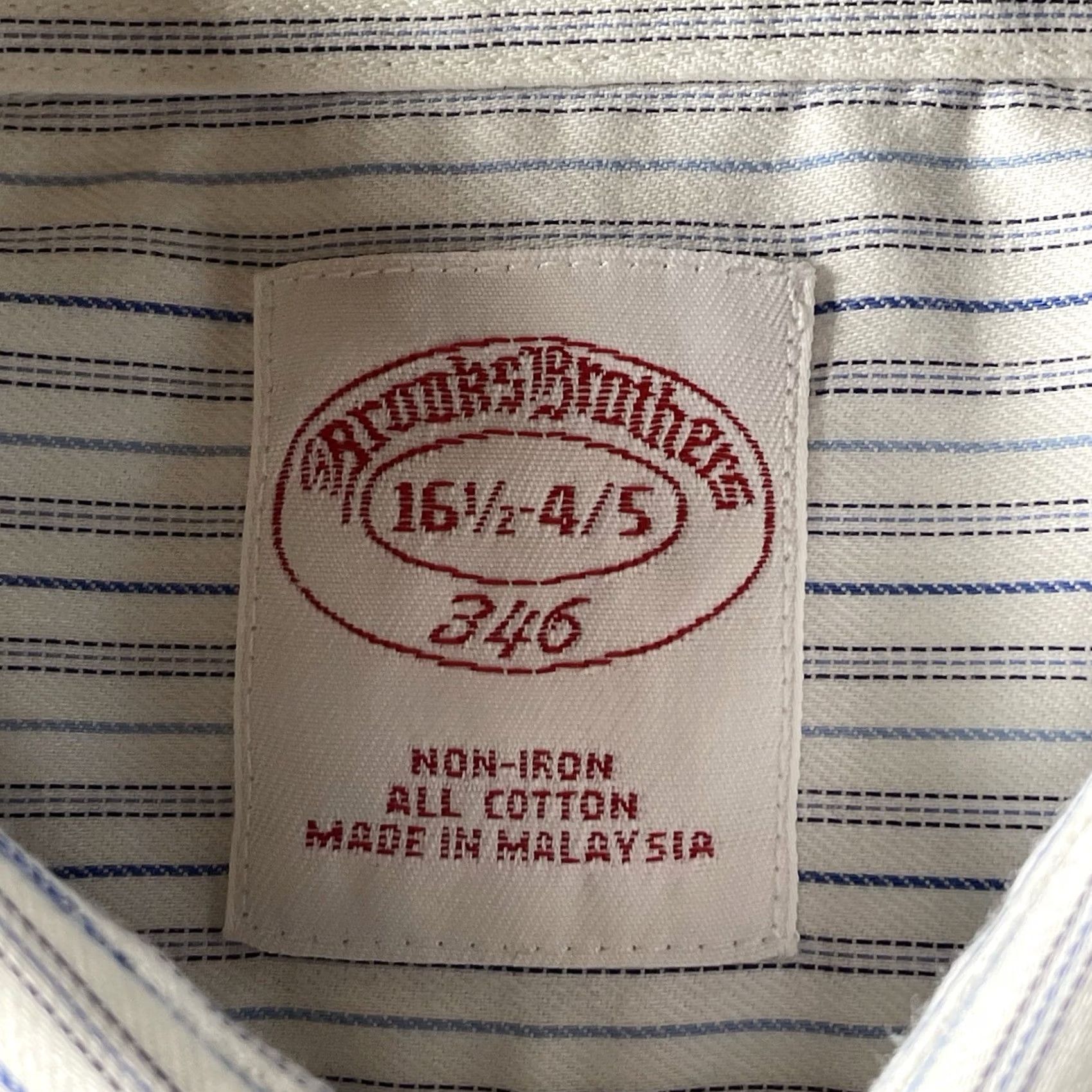 Brooks Brothers Brooks Brothers Dress Shirt Mens Large 16.5 4/5 White Striped Regent Button Up Regular Long Sleeve Non-Iron Size 42R - 3 Thumbnail
