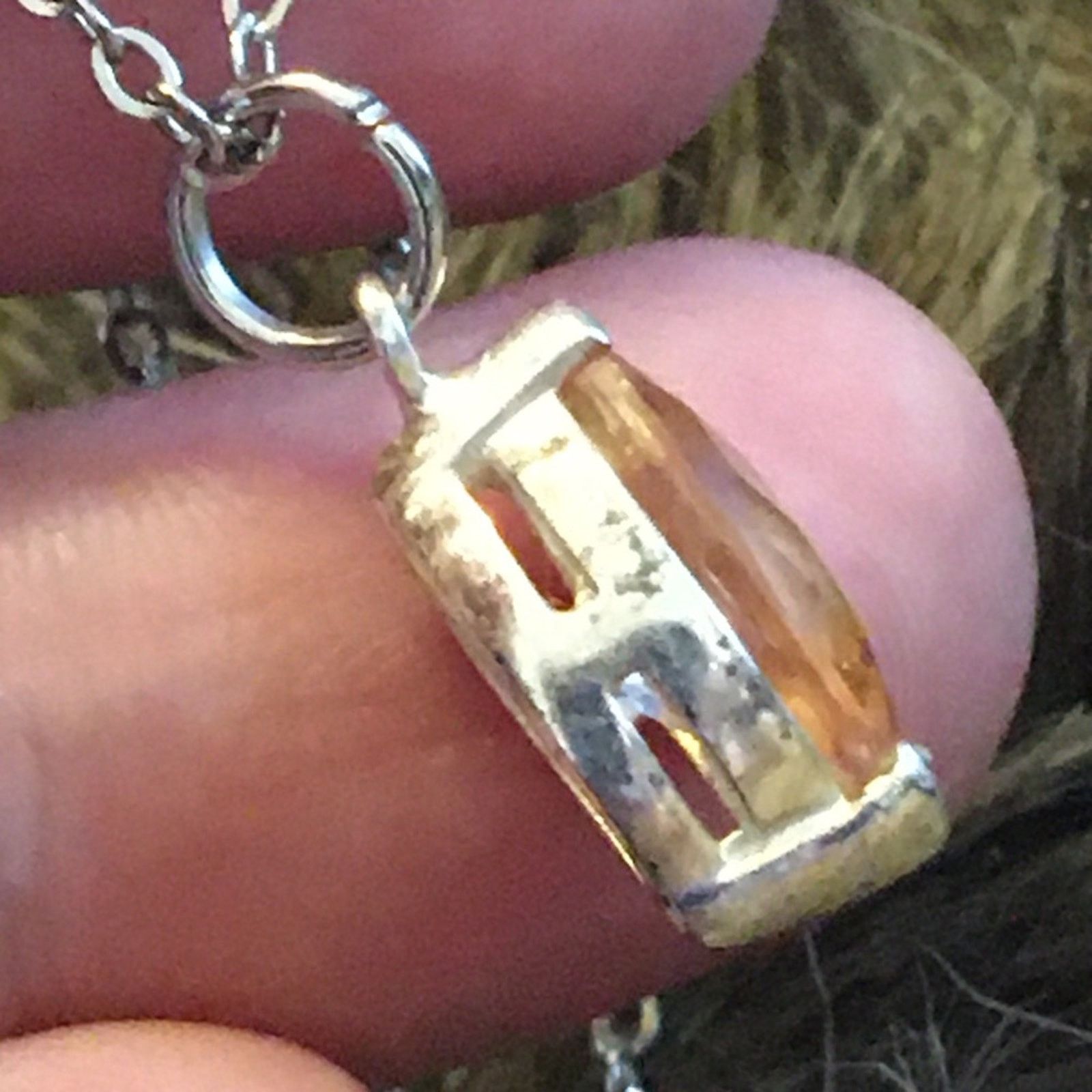 Vintage Vintage marquis cut golden stone pendant on chain Size ONE SIZE - 7 Thumbnail