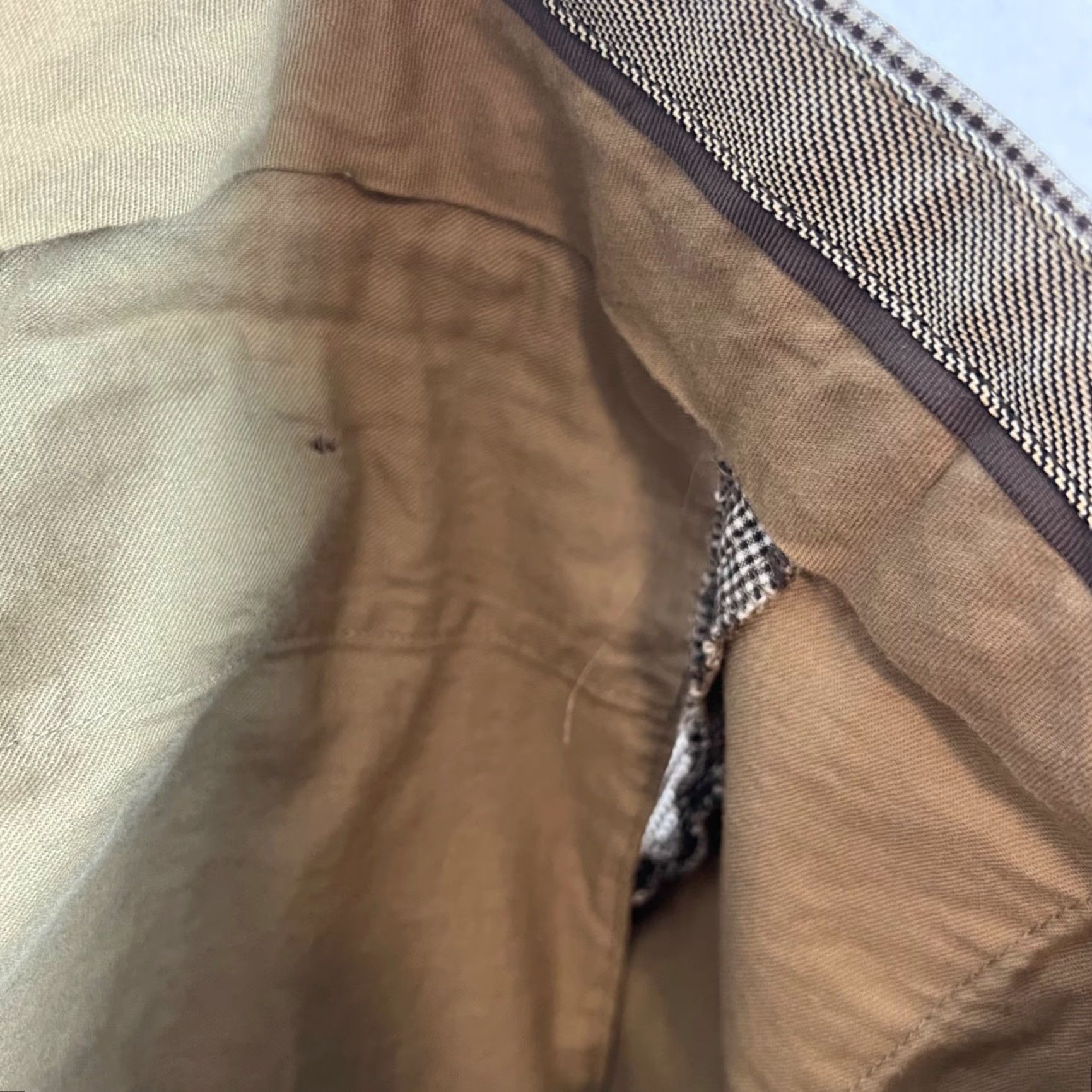United Arrows VINTAGE United Arrows Shorts Chino Men L Brown Houndstooth Cotton Blend 32W 10in Inseam Mens Size Large Size US 33 - 5 Thumbnail