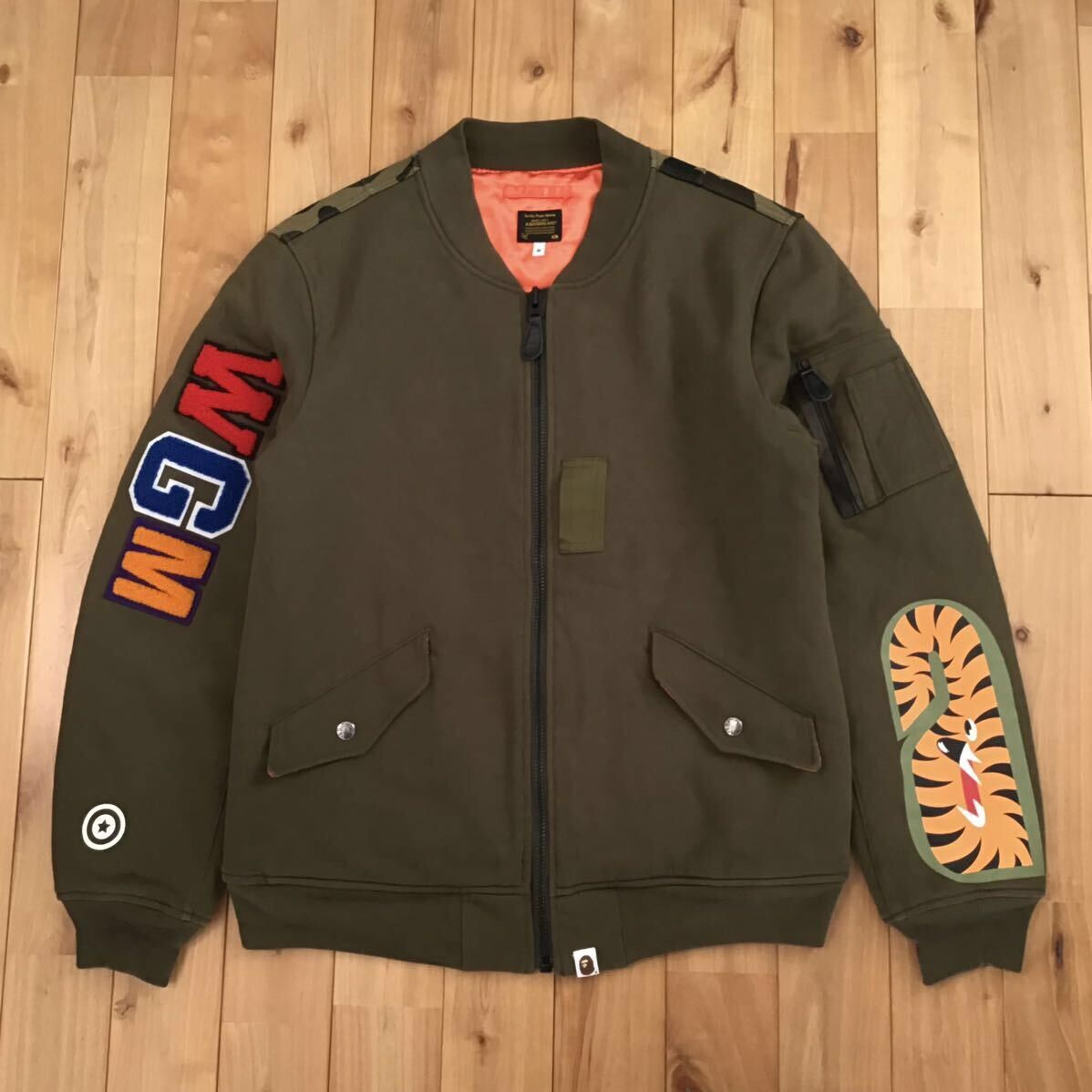 Bape BAPE camo SHARK MA-1 Sweat Bomber Jacket a bathing ape Size US M / EU 48-50 / 2 - 2 Thumbnail