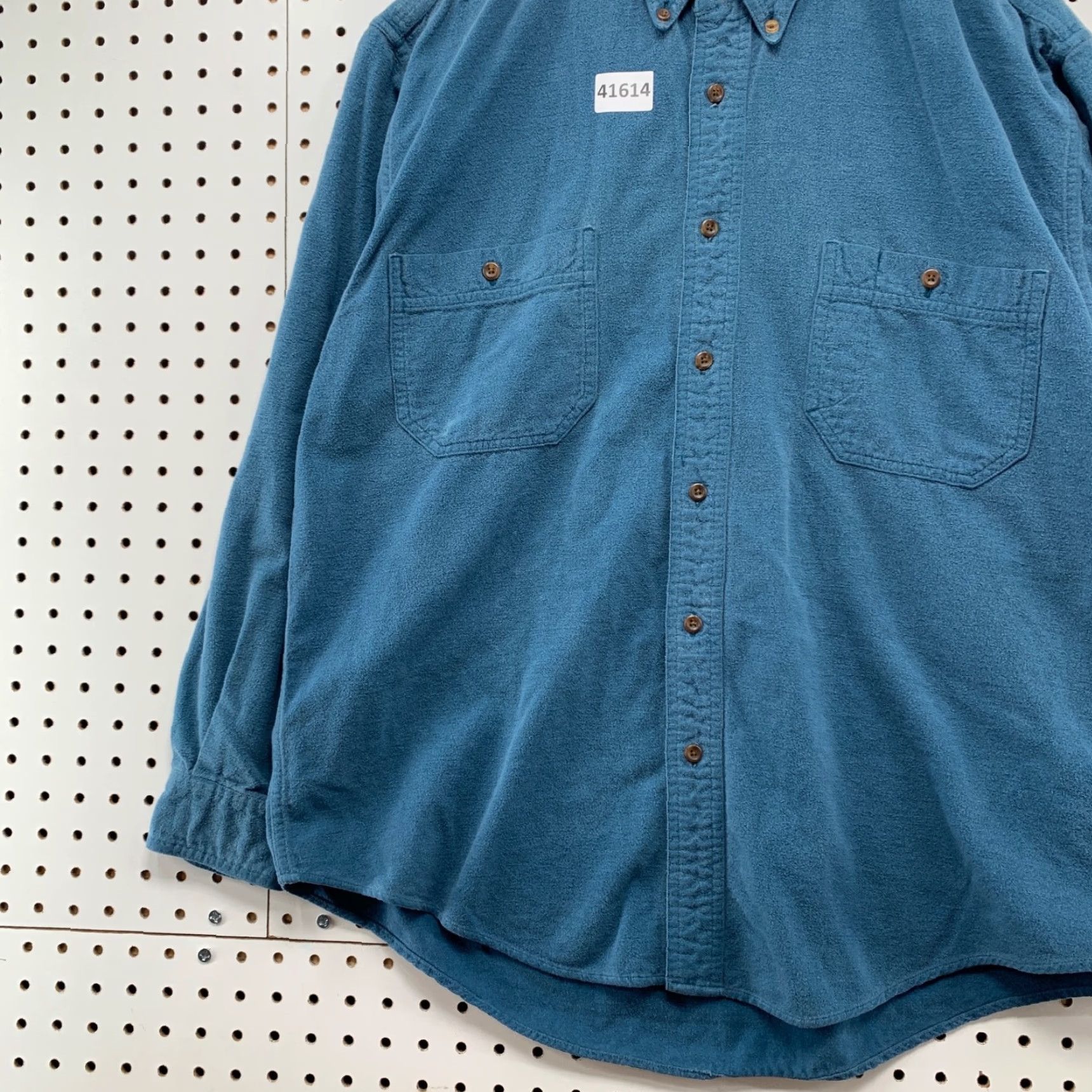 Eddie Bauer VINTAGE Eddie Bauer Shirt Mens Large Blue Bainbridge Flannel Button-Up Pockets Cotton Regular Fit Size US L / EU 52-54 / 3 - 5 Thumbnail