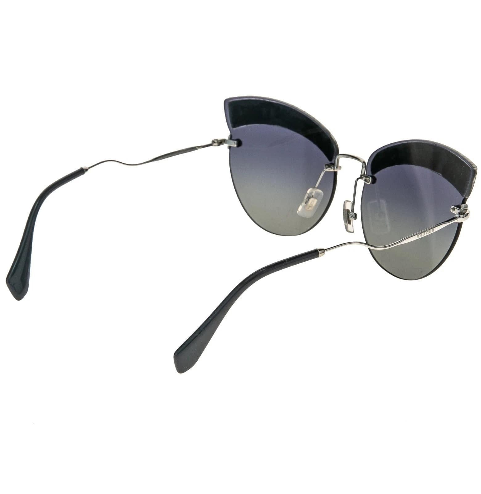 Miu Miu MIU MIU MU58TS 58T GLITTER FABRIC Blue Silver Sunglasses Size ONE SIZE - 5 Thumbnail