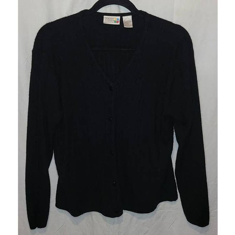Vintage Claudia Barnes Black V-neck Button Close Cardigan Size LP Size L / US 10 / IT 46 - 1 Thumbnail