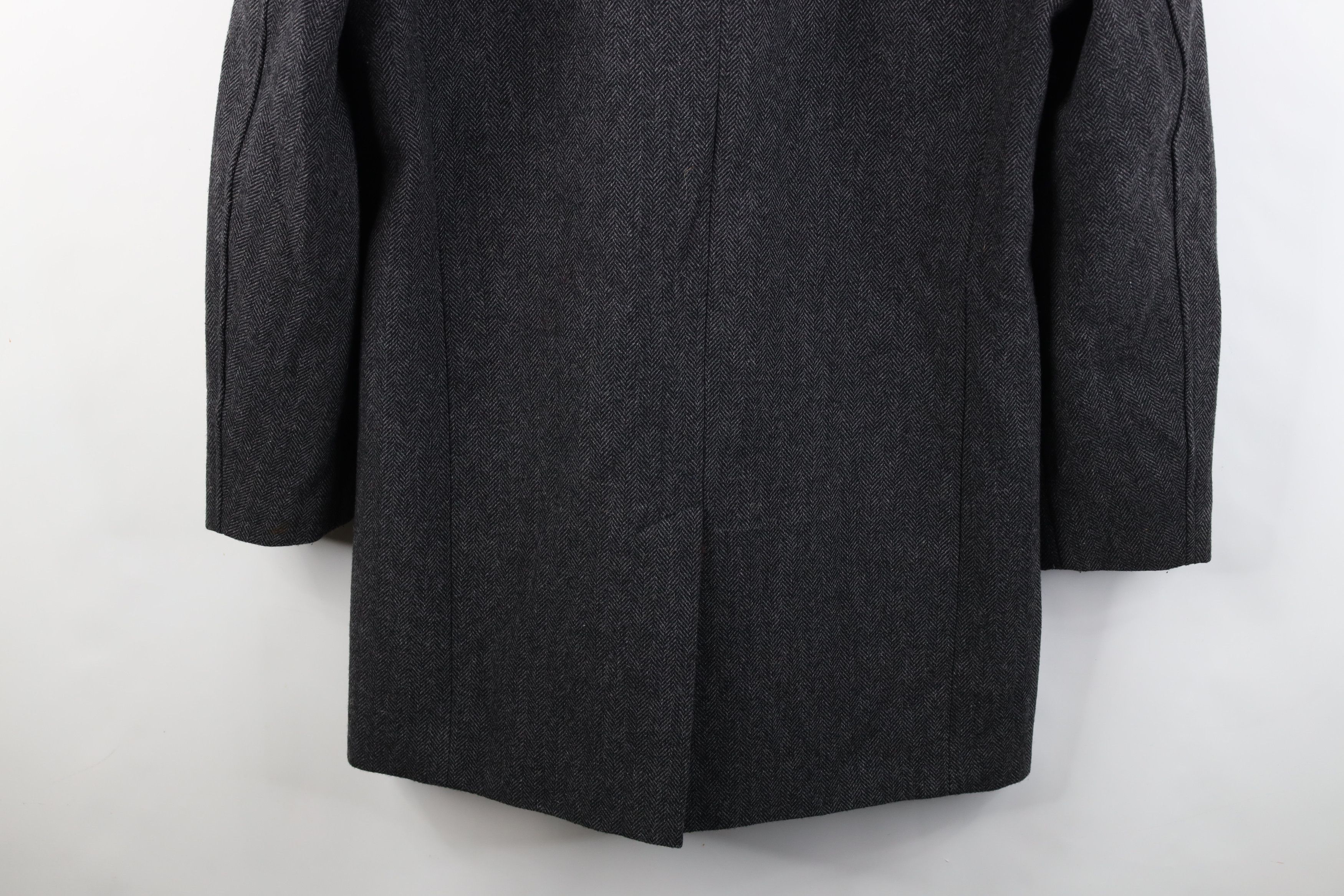 Express Express Herringbone Full Zip Overcoat Trench Jacket Gray Size US L / EU 52-54 / 3 - 13 Thumbnail