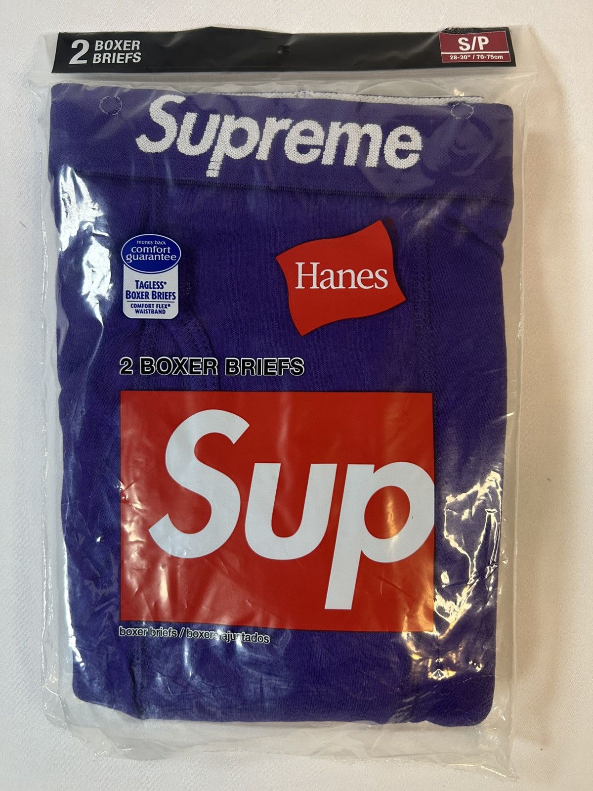 Hanes × Supreme Boxer Brief (2 Pack) Purple SS21 - Small Size US 28 / EU 44 - 2 Thumbnail