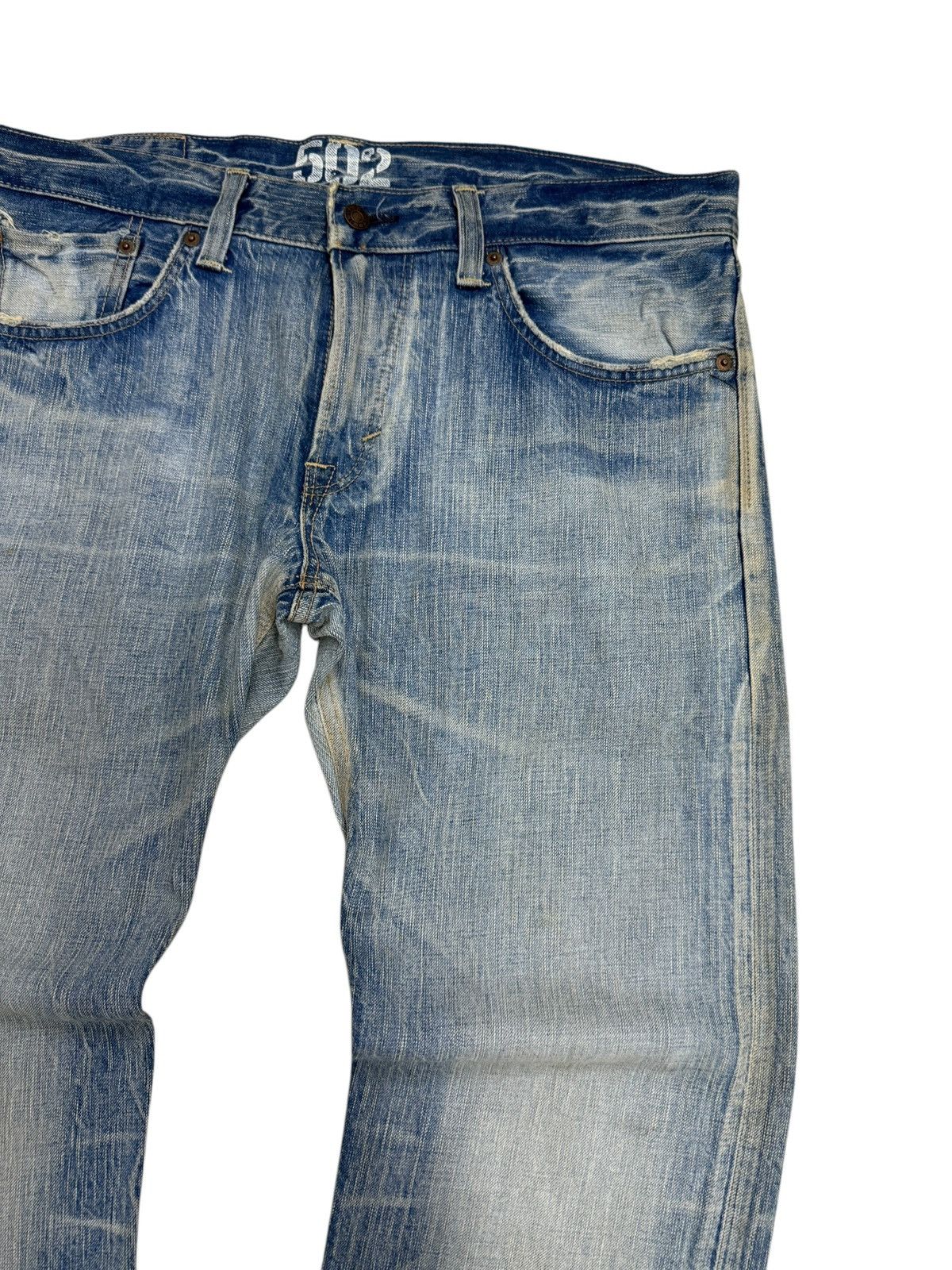 Edwin × Japanese Brand VINTAGE EDWIN 502 SUN FADED CLAWS MARKS DISTRESSED DENIM Size US 34 / EU 50 - 5 Thumbnail