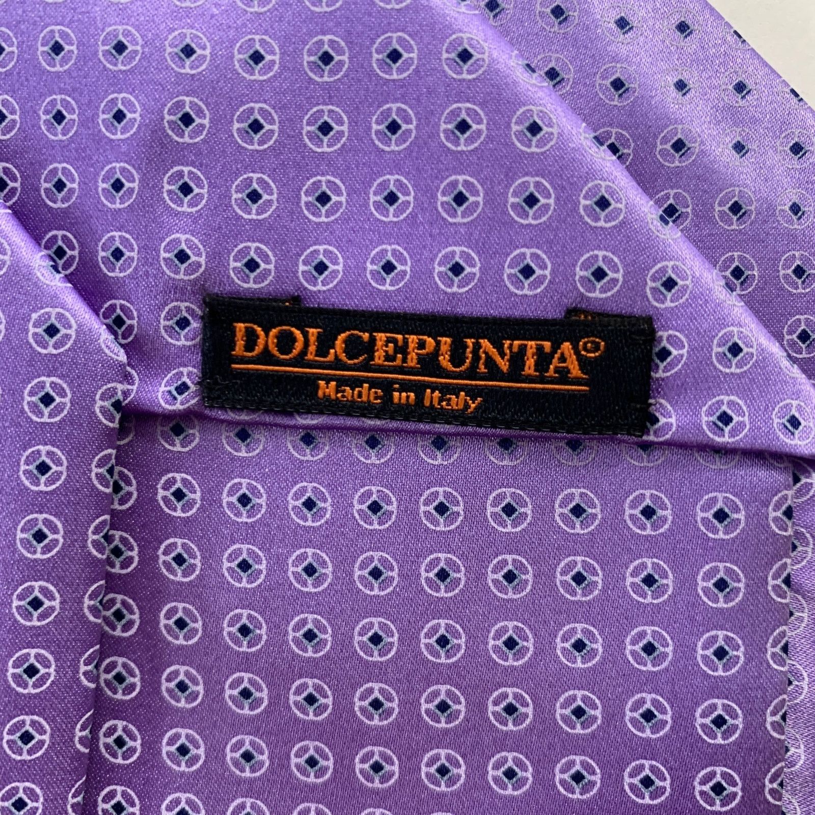 Dolcepunta DOLCEPUNTA Purple Blue Polka Dot Silk Tie Size ONE SIZE - 3 Thumbnail