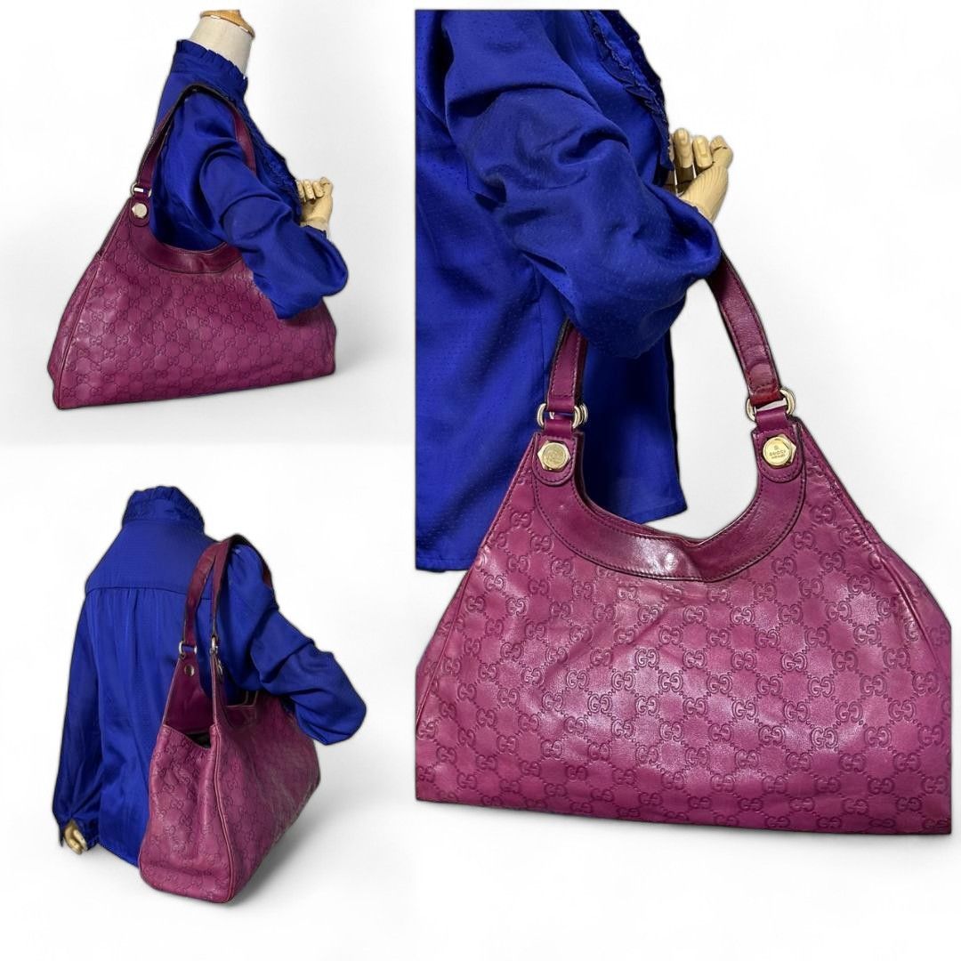 Gucci Gucci - shoulder bag purple bodeaux GG pattern patent Size ONE SIZE - 3 Thumbnail