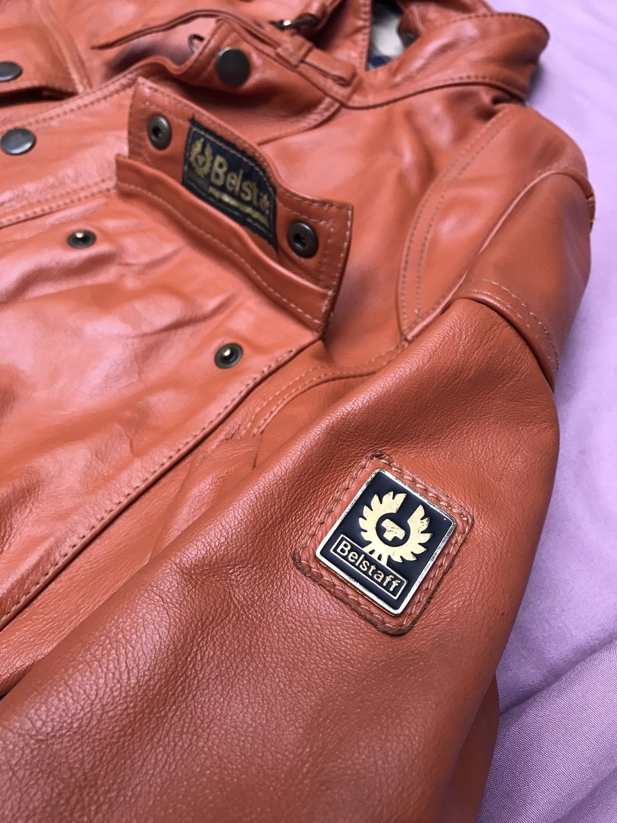 Belstaff BELSTAFF THICK FULL GRAIN VEG TANNED LEATHER JACKET Size US S / EU 44-46 / 1 - 1 Thumbnail