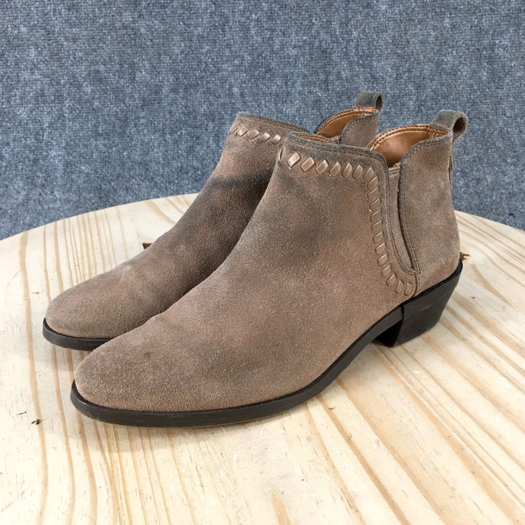 Coach Coach Carter Brown Suede Ankle Bootie Womens 7.5B Bootie Casual Heel 1 In. Black? (Original color: Brown) Size US 8 / IT 38 - 3 Thumbnail