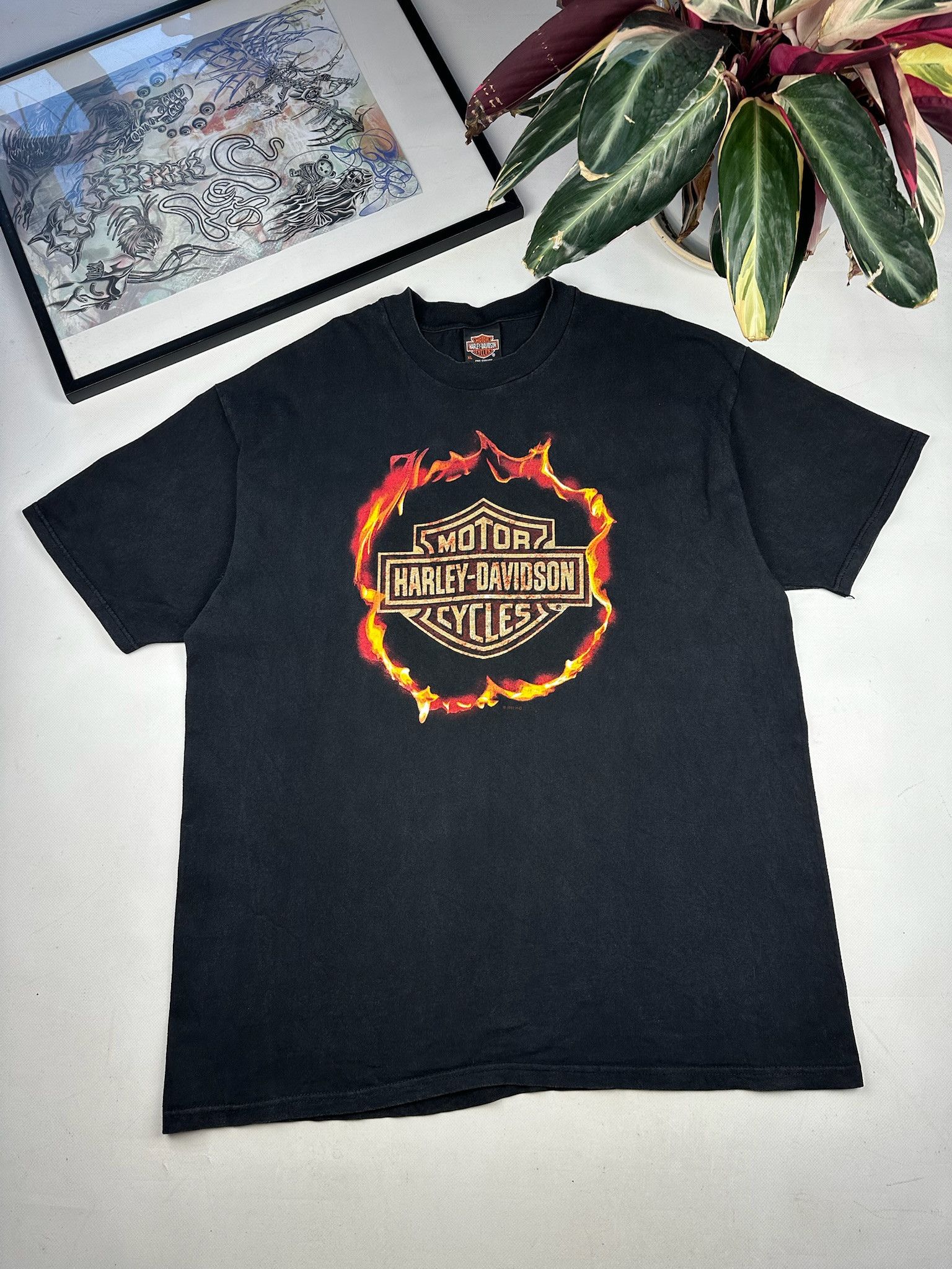 Harley Davidson Vintage Harley Davidson 3D Emblem Shirt flame Size US XL / EU 56 / 4 - 1 Thumbnail