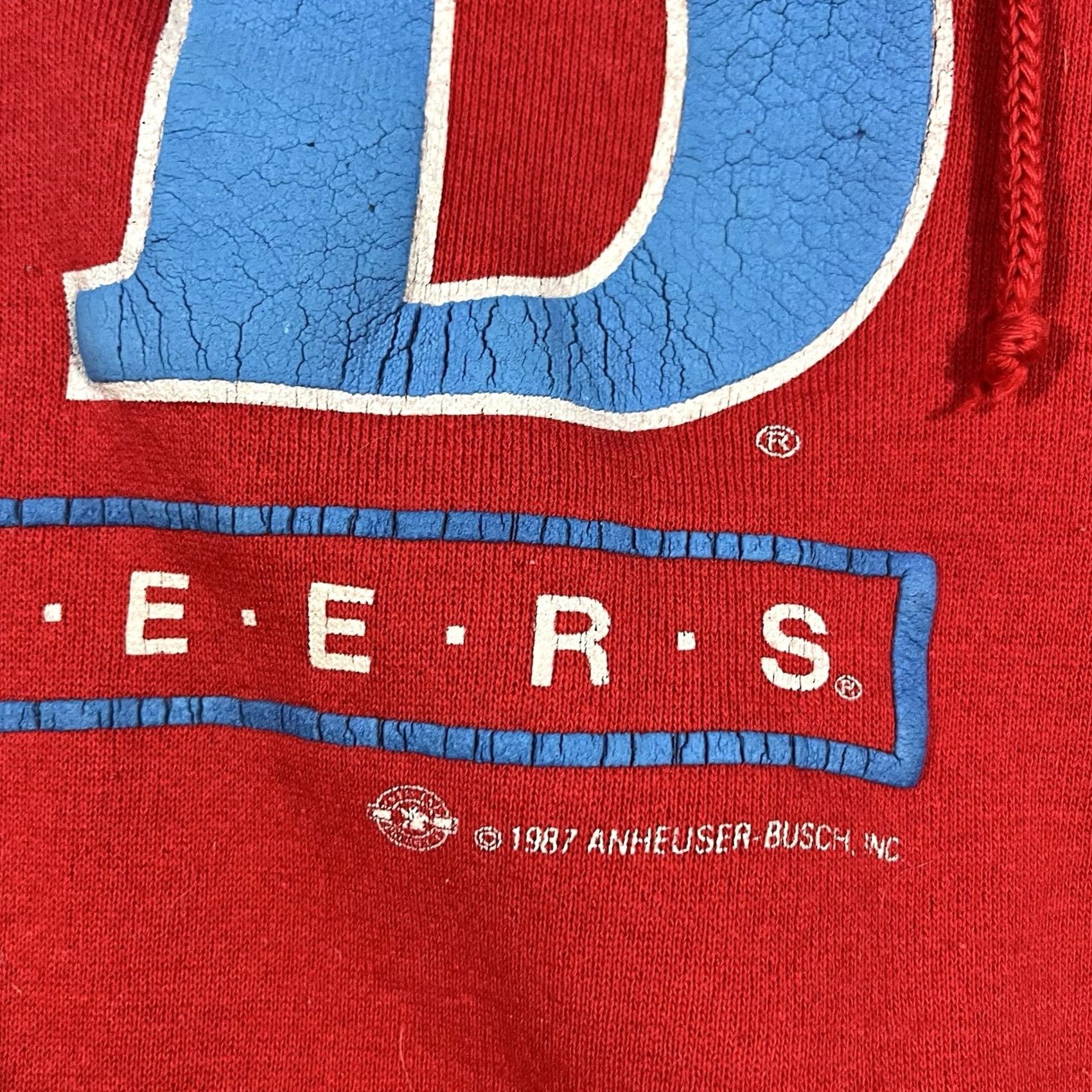 Budweiser Vintage Budweiser King Of Beers Hoodie XL Red 80s 1987 Promo Puff Print USA Size US XL / EU 56 / 4 - 3 Thumbnail