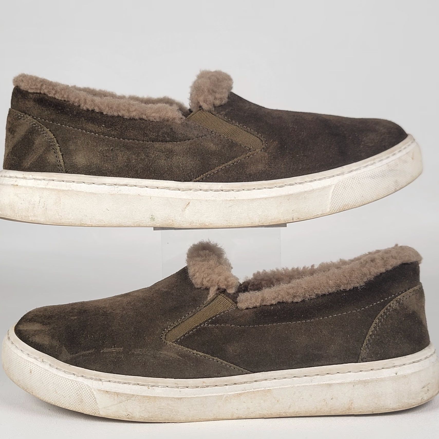 Vintage M. GEMI The Cerchio Shearling Brown Slip-On Flats Women 6.5 Nubuck Almond Toe Shoes Size 6.5 Women Size US 7 / IT 37 - 5 Thumbnail