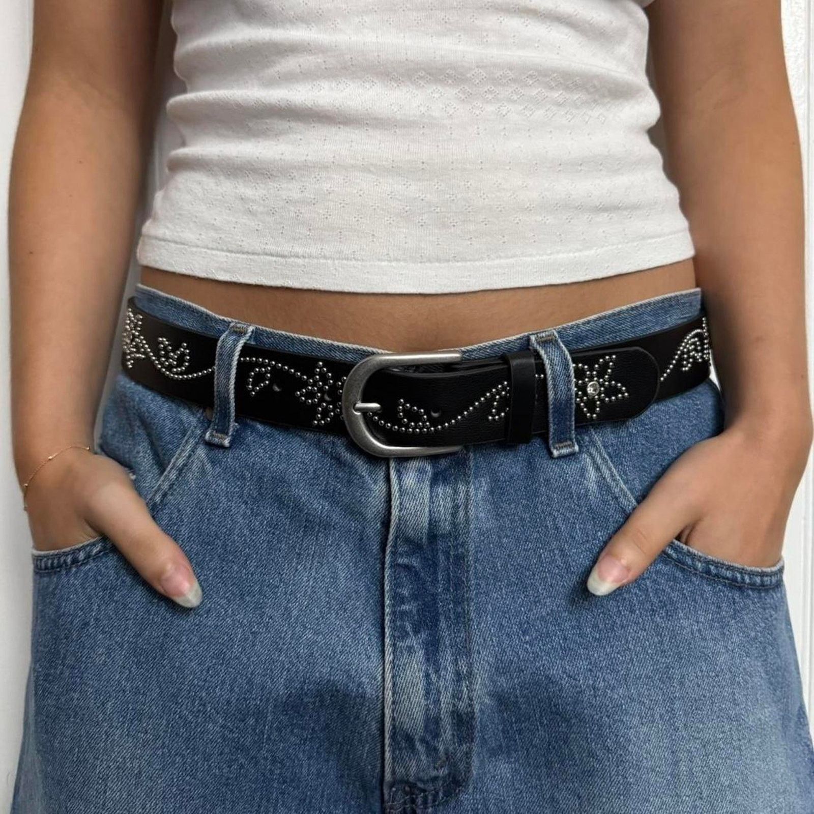 Other Black floral studded silver western WMNS2 Size ONE SIZE - 1 Thumbnail