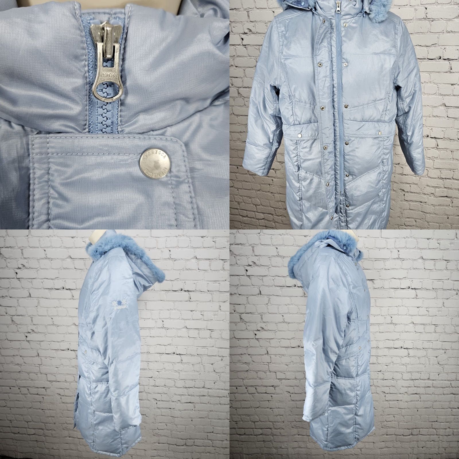 McGregor VTG McGregor Jacket Parka Women's S Blue Fur Trim Hooded Down Puffer Coat Quilt Mid-Length Size S / US 4 / IT 40 - 10 Thumbnail