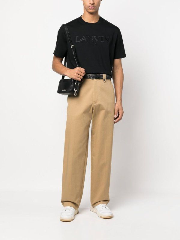 Lanvin oc11z0426 Logo Print T-Shirt in Black Size US M / EU 48-50 / 2 - 2 Thumbnail