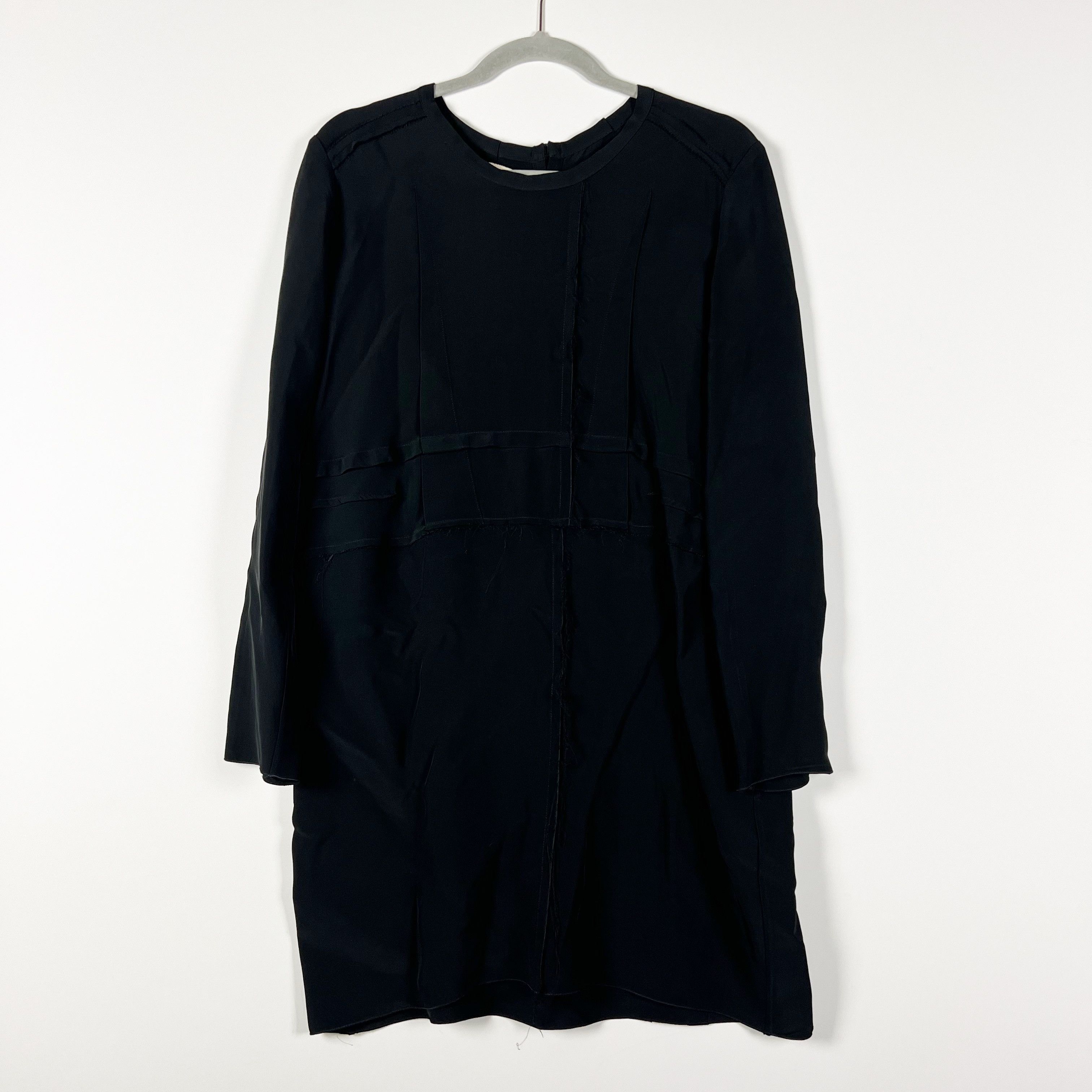 image of Marni Made In Italy Raw Edge Hem Pleated Boxy in Black, Women's (Size Small)