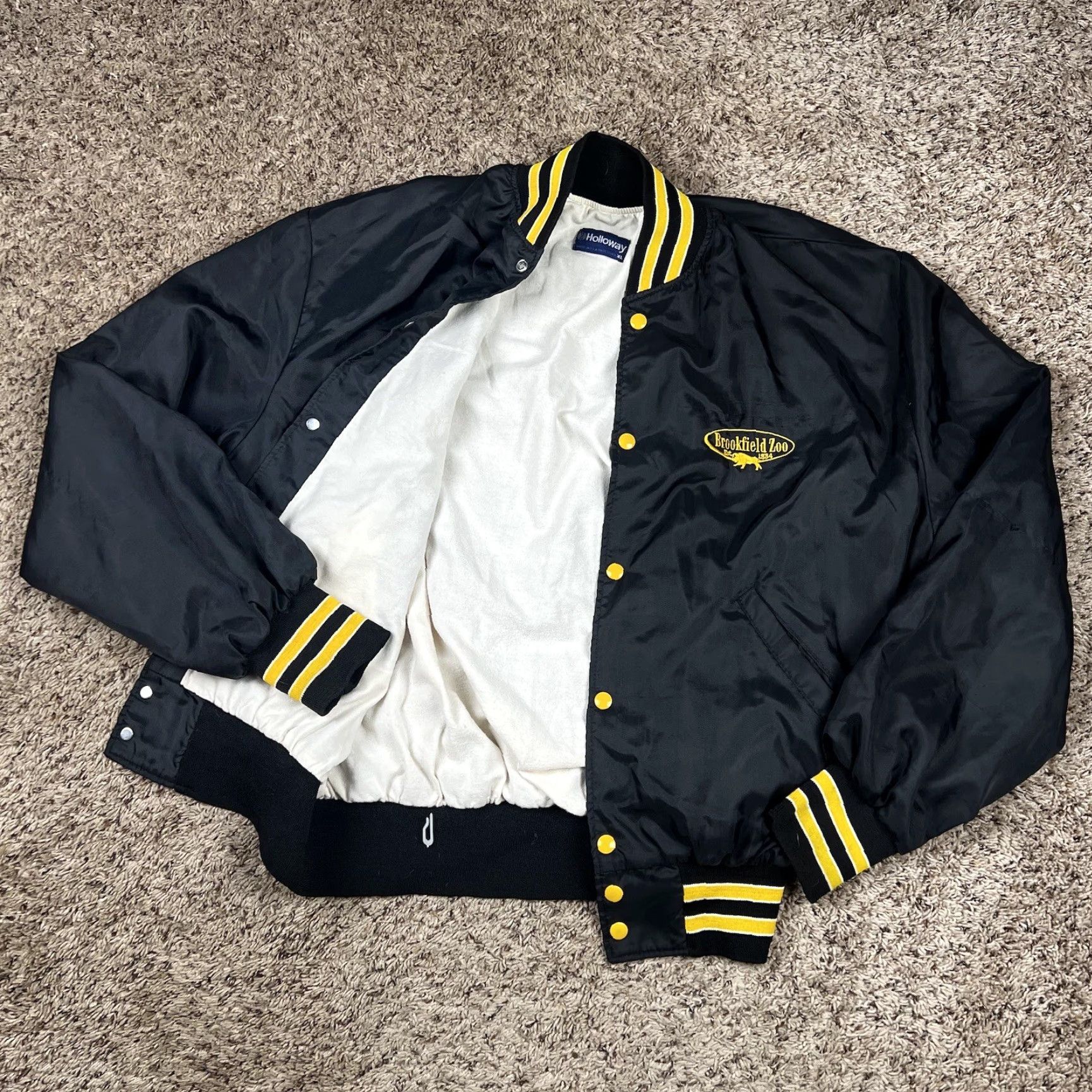 Holloway VINTAGE Holloway 90s Bomber Jacket Black L Size US L / EU 52-54 / 3 - 5 Thumbnail