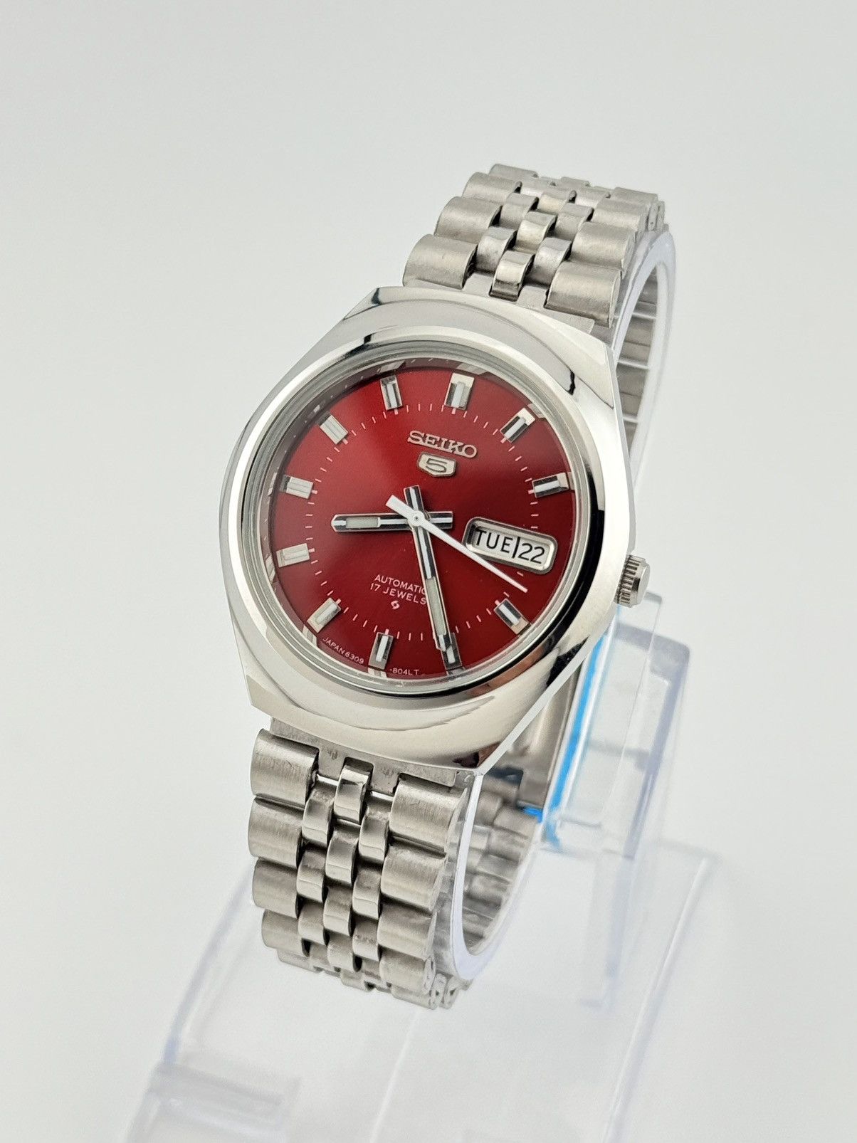 Seiko Seiko 5 Automatic Red Dial Men’s Wristwatch Vintage Watch Size 36 - 1 Thumbnail