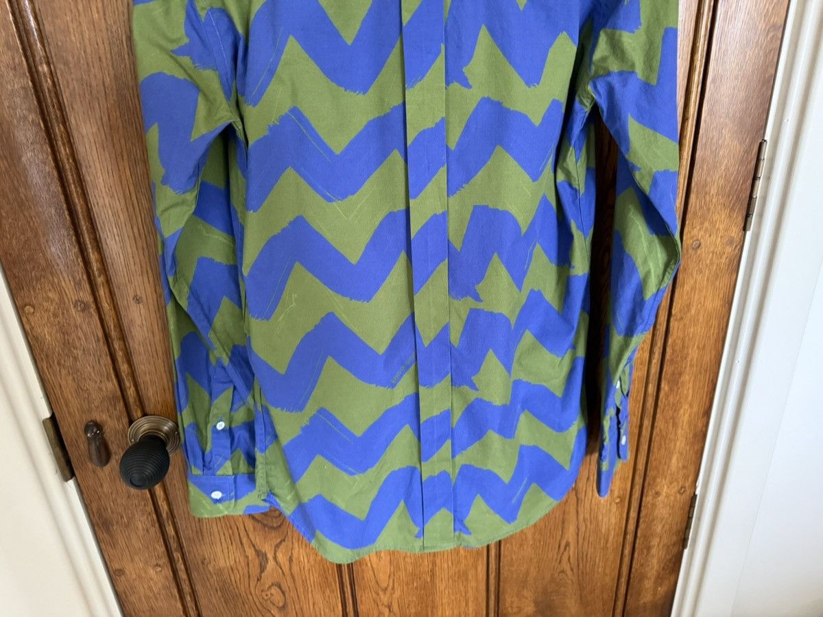 Band Of Outsiders Band of Outsiders blue green squiggle logo shirt Size US M / EU 48-50 / 2 - 18 Thumbnail