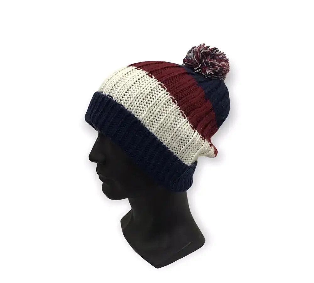 Japanese Brand Japanese Brand Stripe Design Beanie Hat Size ONE SIZE - 1 Thumbnail