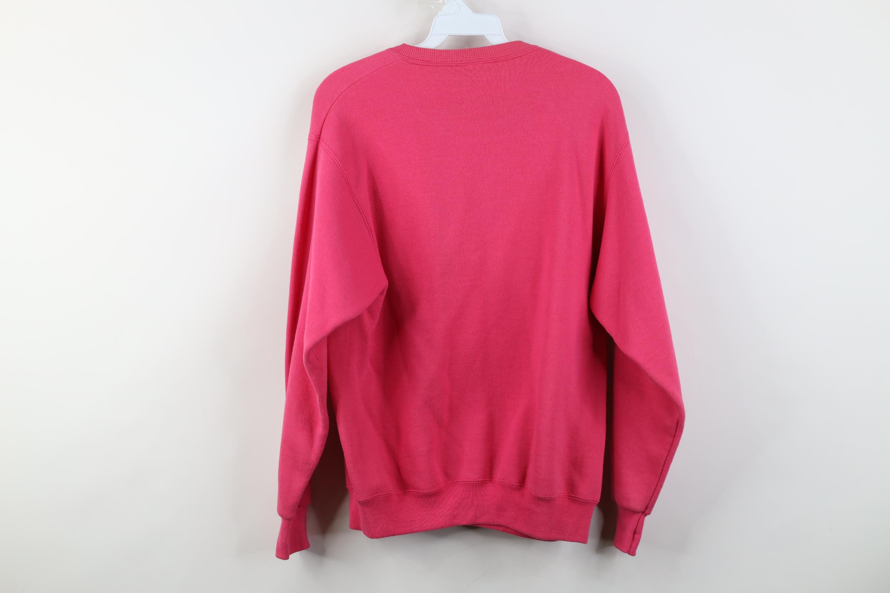 Vintage Vintage 90s Streetwear Blank Crewneck Sweatshirt Pink Size L / US 10 / IT 46 - 9 Thumbnail