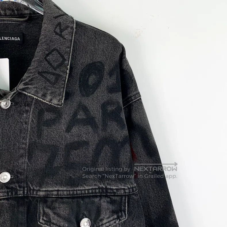 Balenciaga Balenciaga Black Graffiti Letter Printed Cotton Point Coll Size US S / EU 44-46 / 1 - 3 Thumbnail