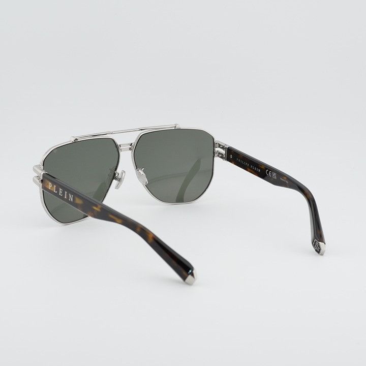 Philipp Plein Philipp Plein SPP185 0K07 Sunglasses Palladium Aviator Frame Size ONE SIZE - 4 Thumbnail