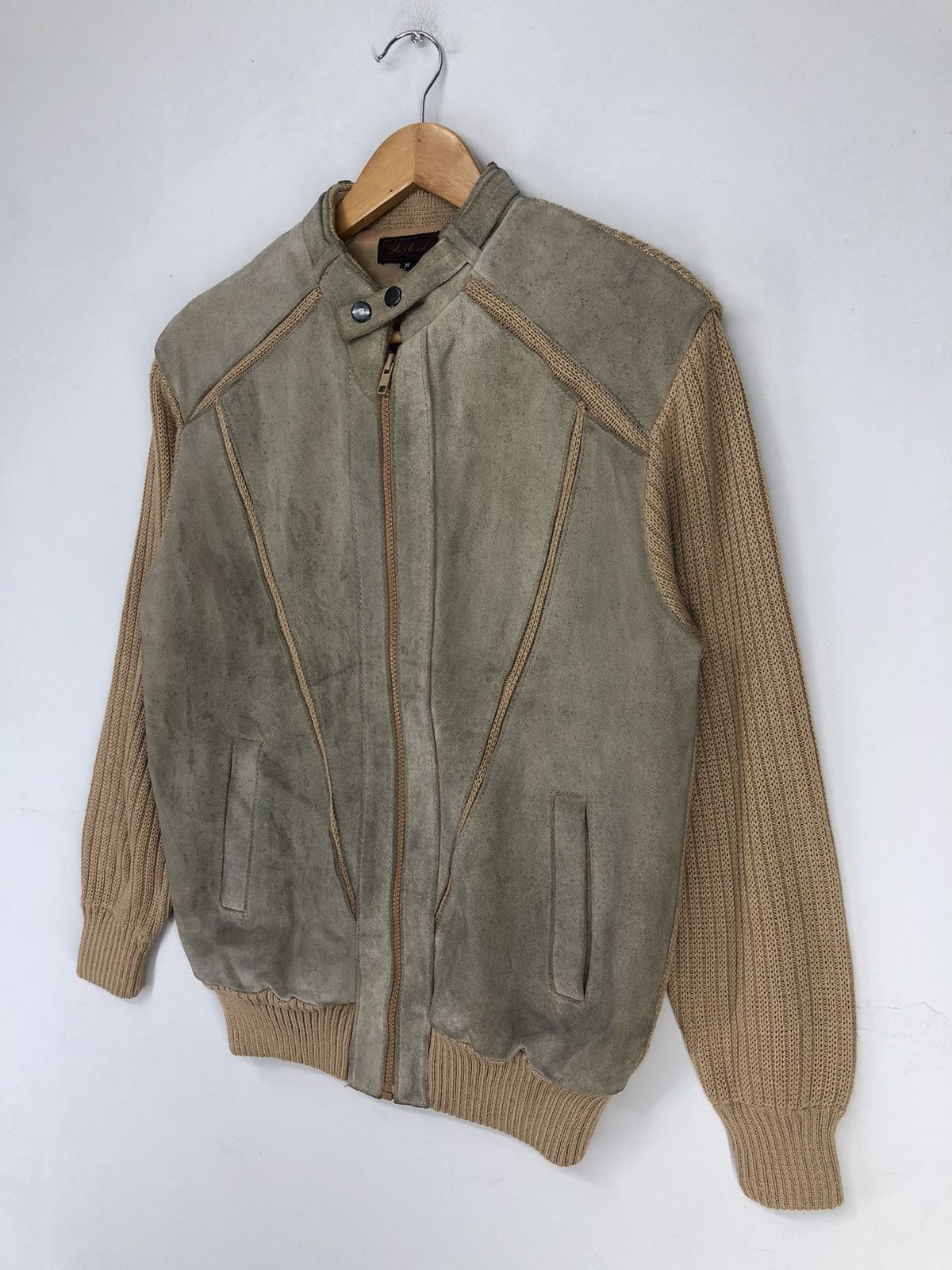 Leather Vintage J,n Award Cowhide Suede Leather Biker Knit Jacket Size US M / EU 48-50 / 2 - 4 Thumbnail